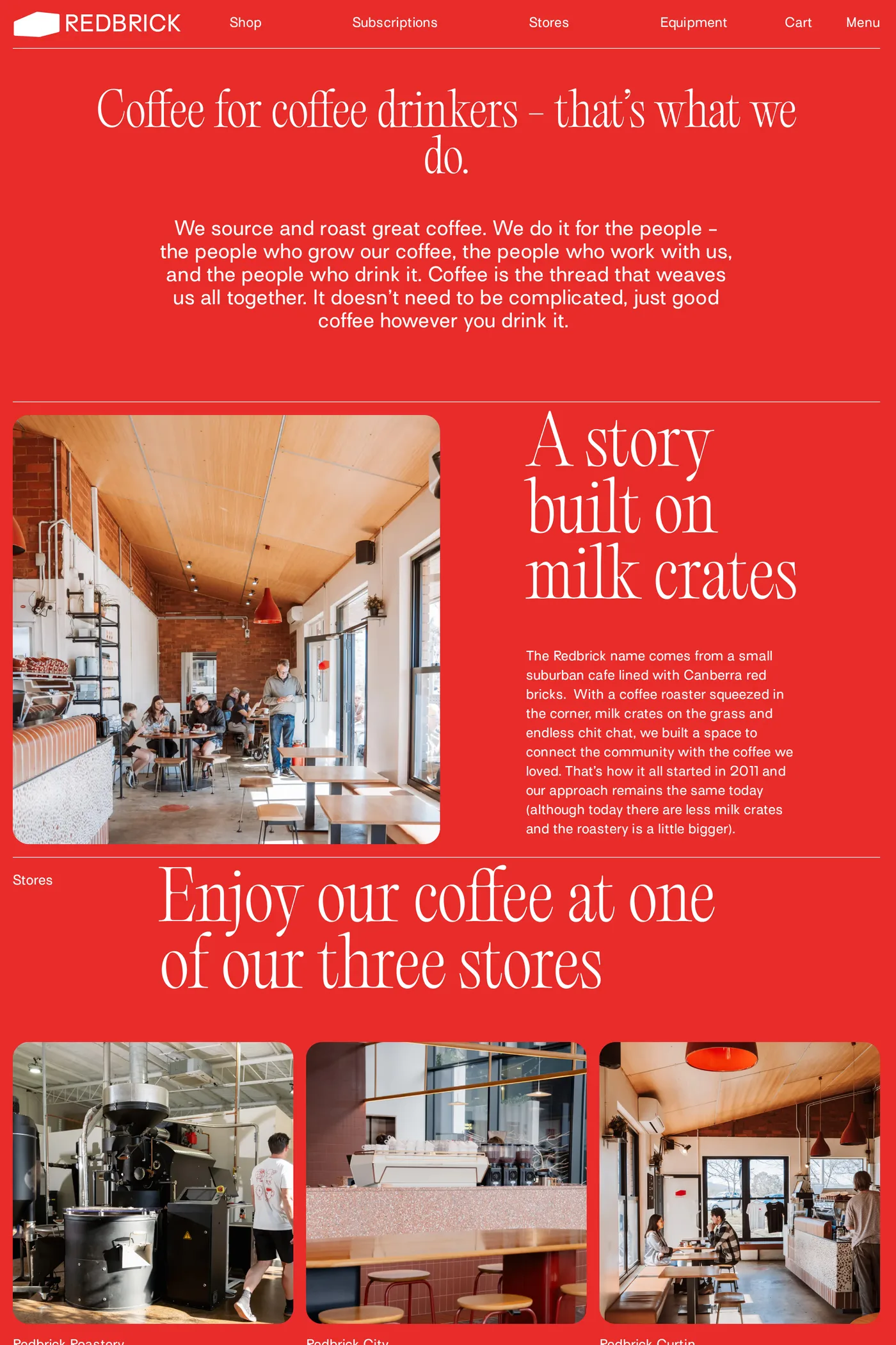Redbrick — screenshot of the about page