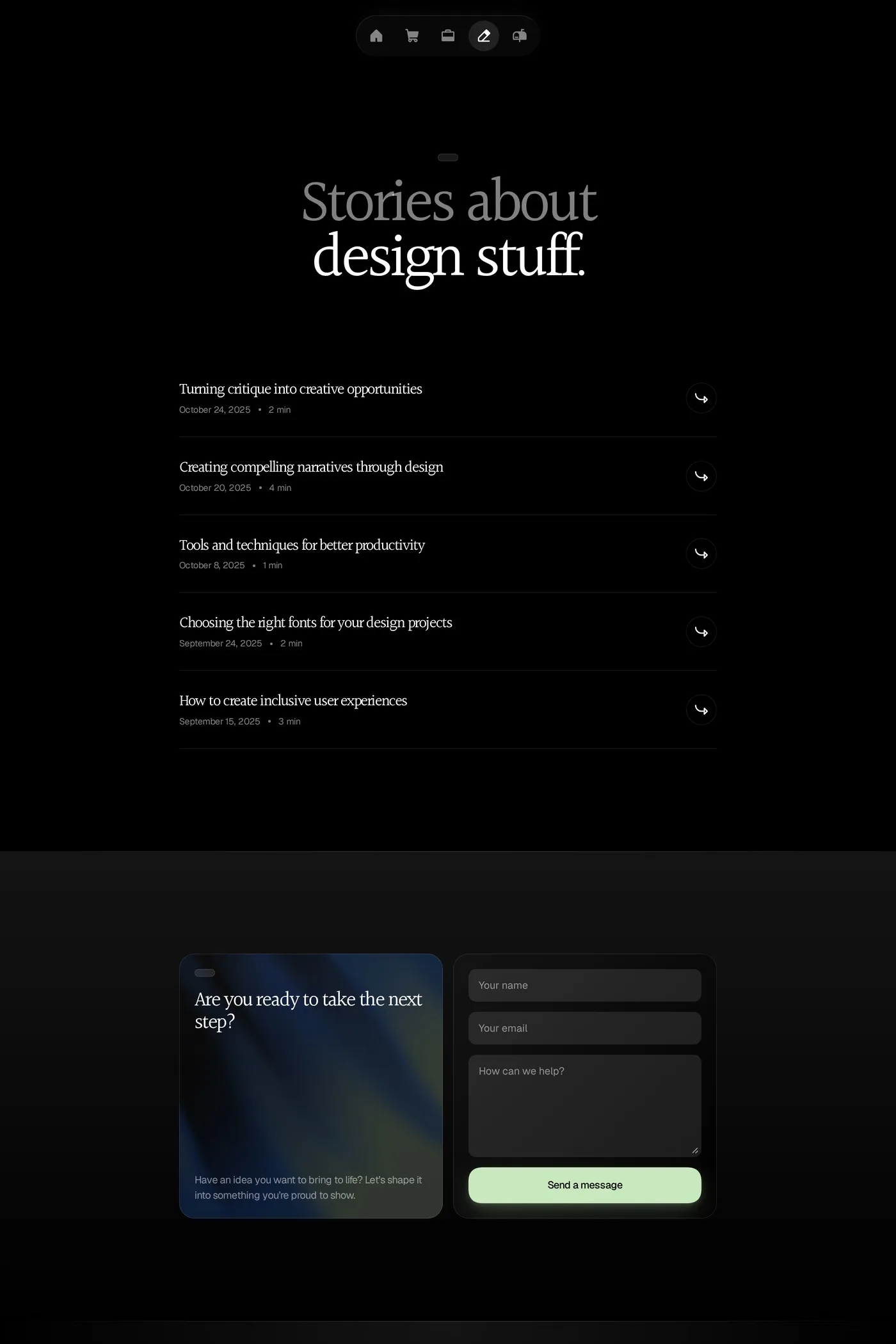 Refined — screenshot of the blog page