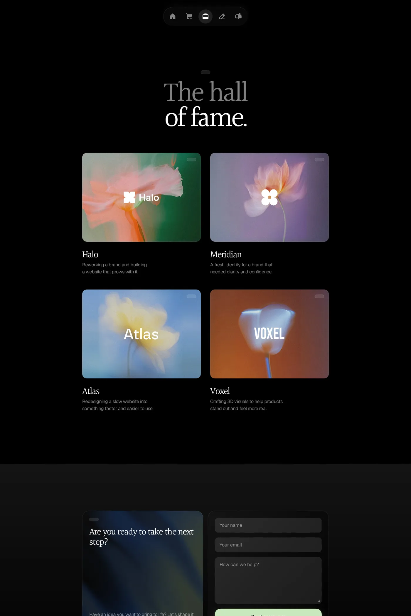 Refined — screenshot of the work page
