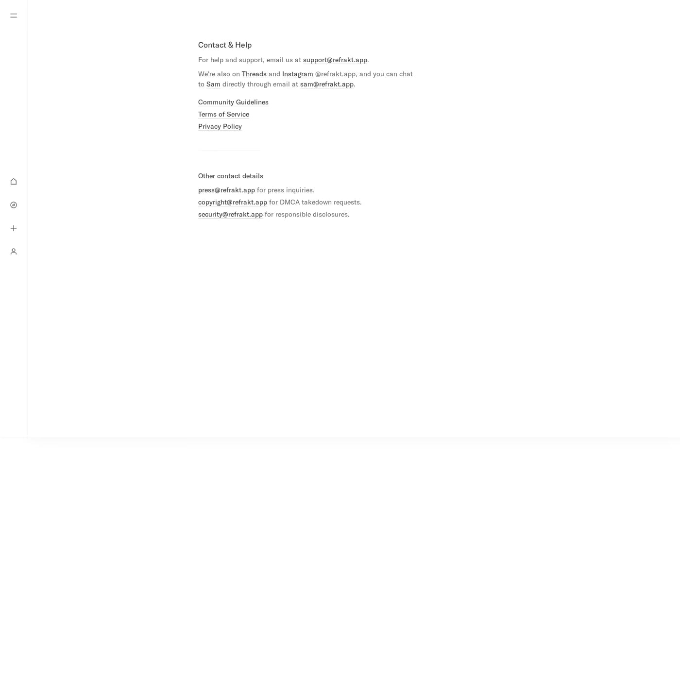 Refrakt contact page