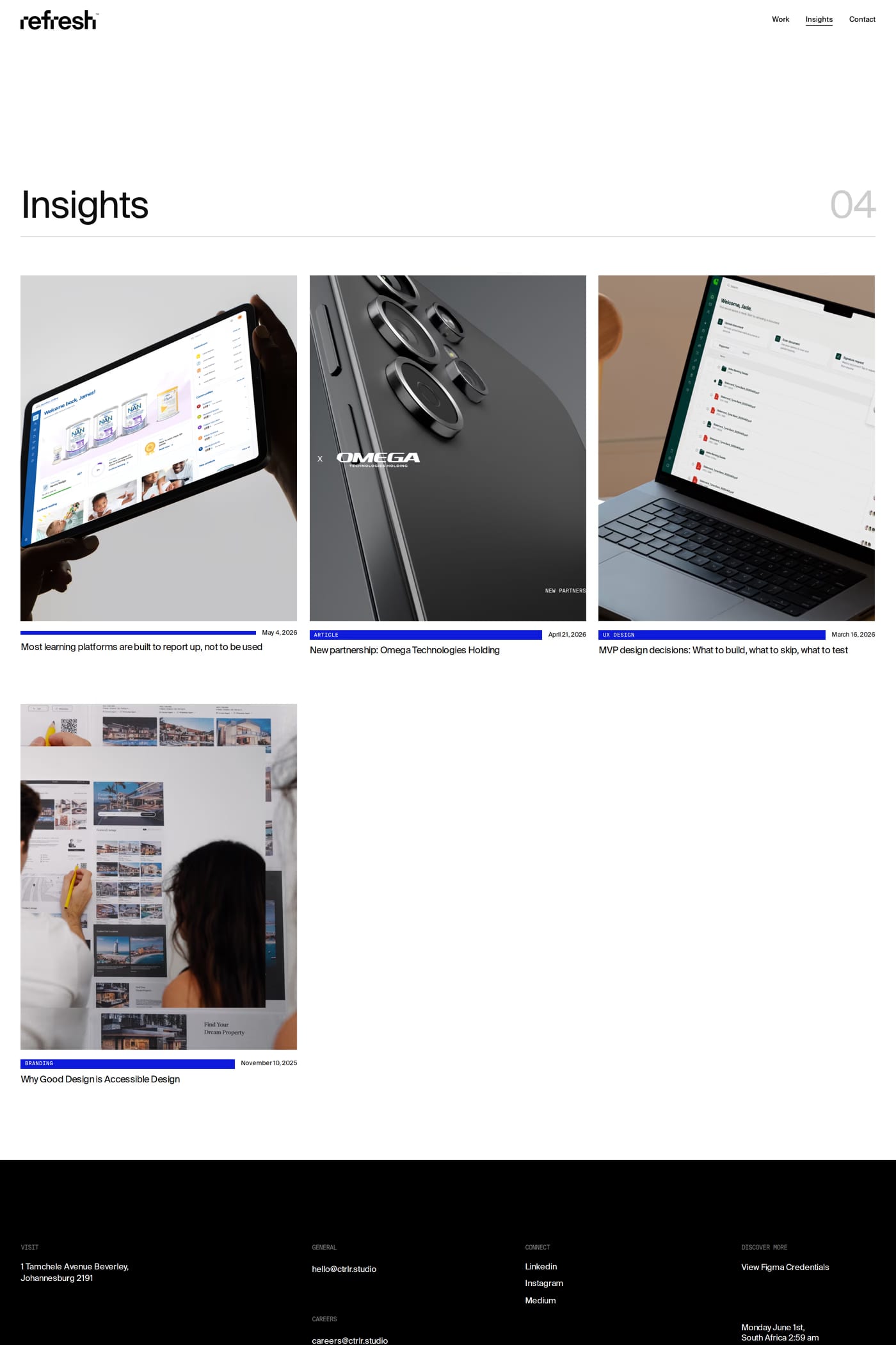 Refresh Studio blog page