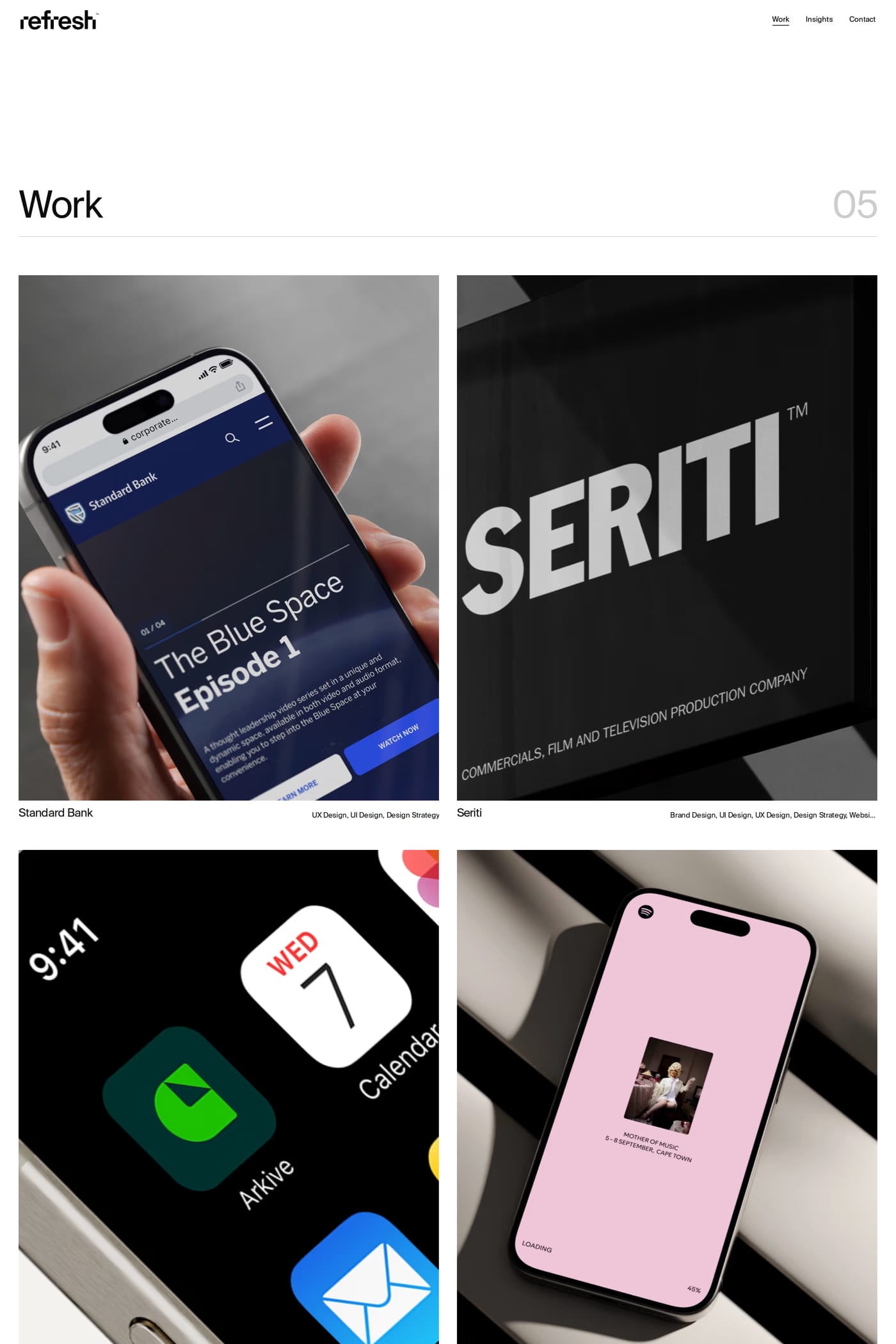 Refresh Studio work page