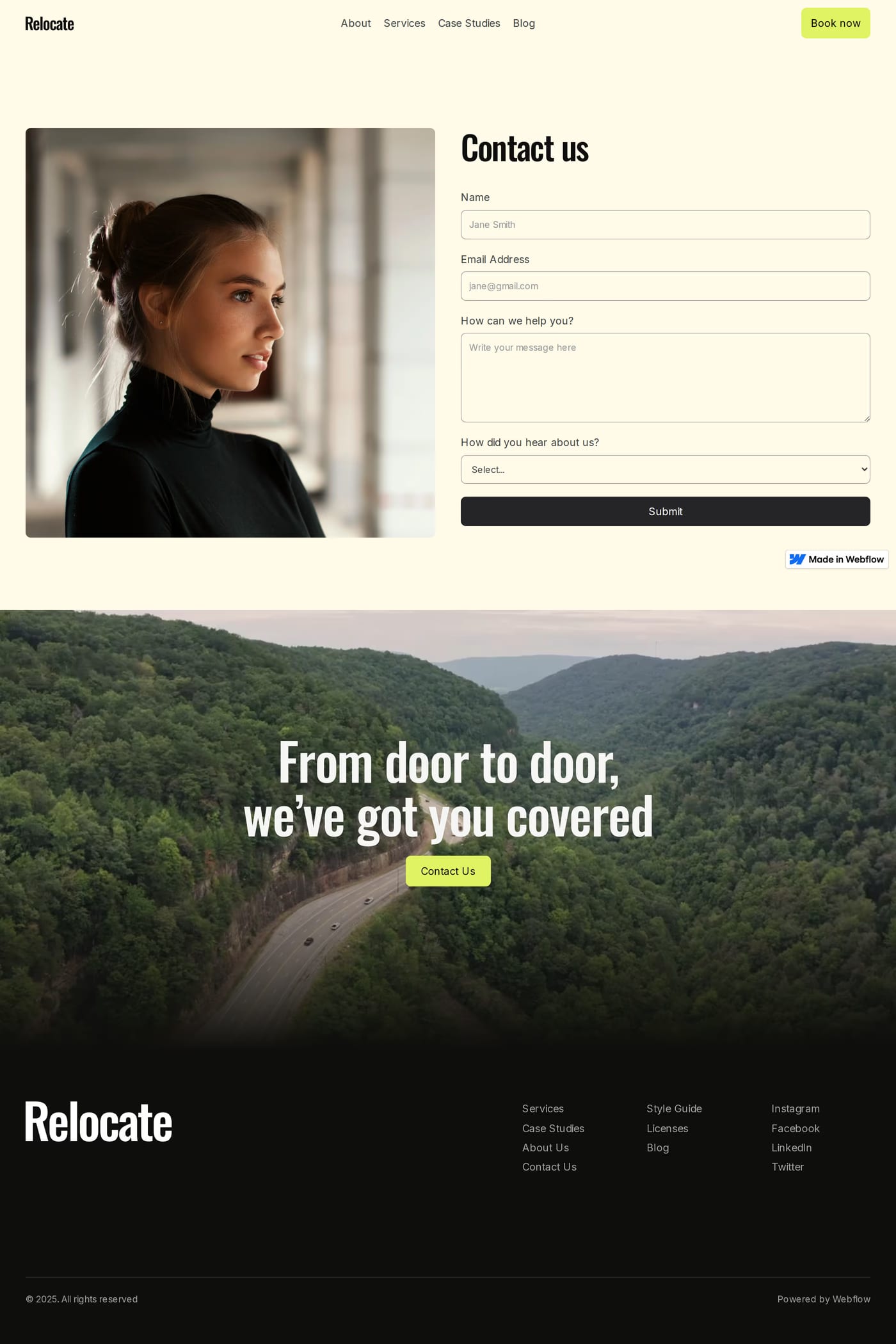 Relocate contact page
