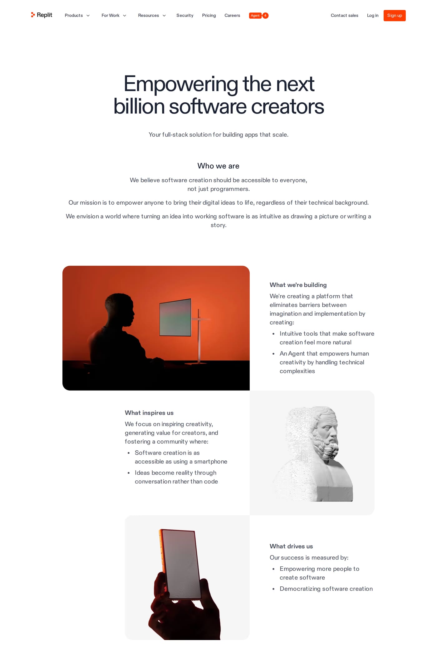 Replit — screenshot of the about page