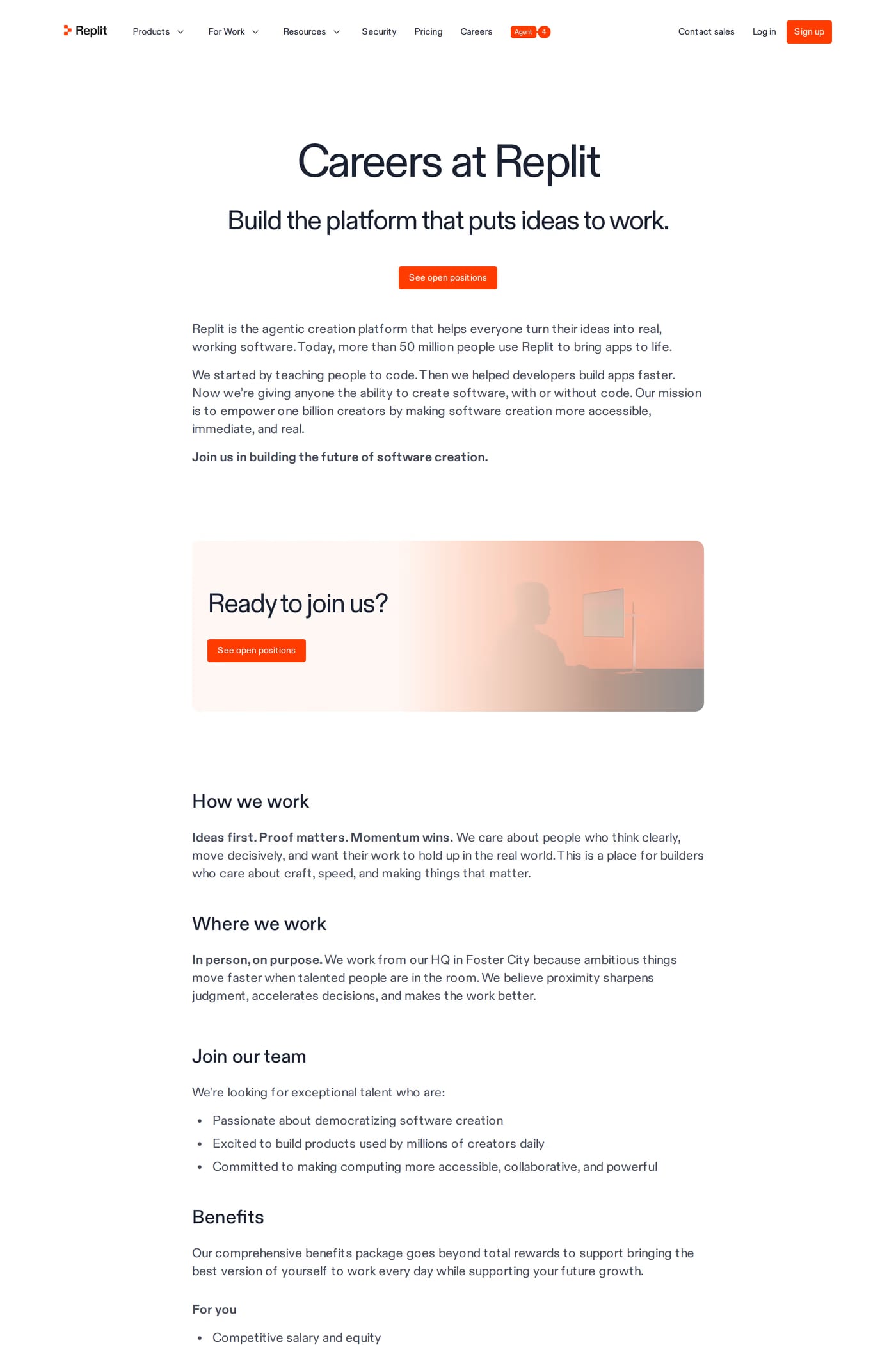 Replit careers page