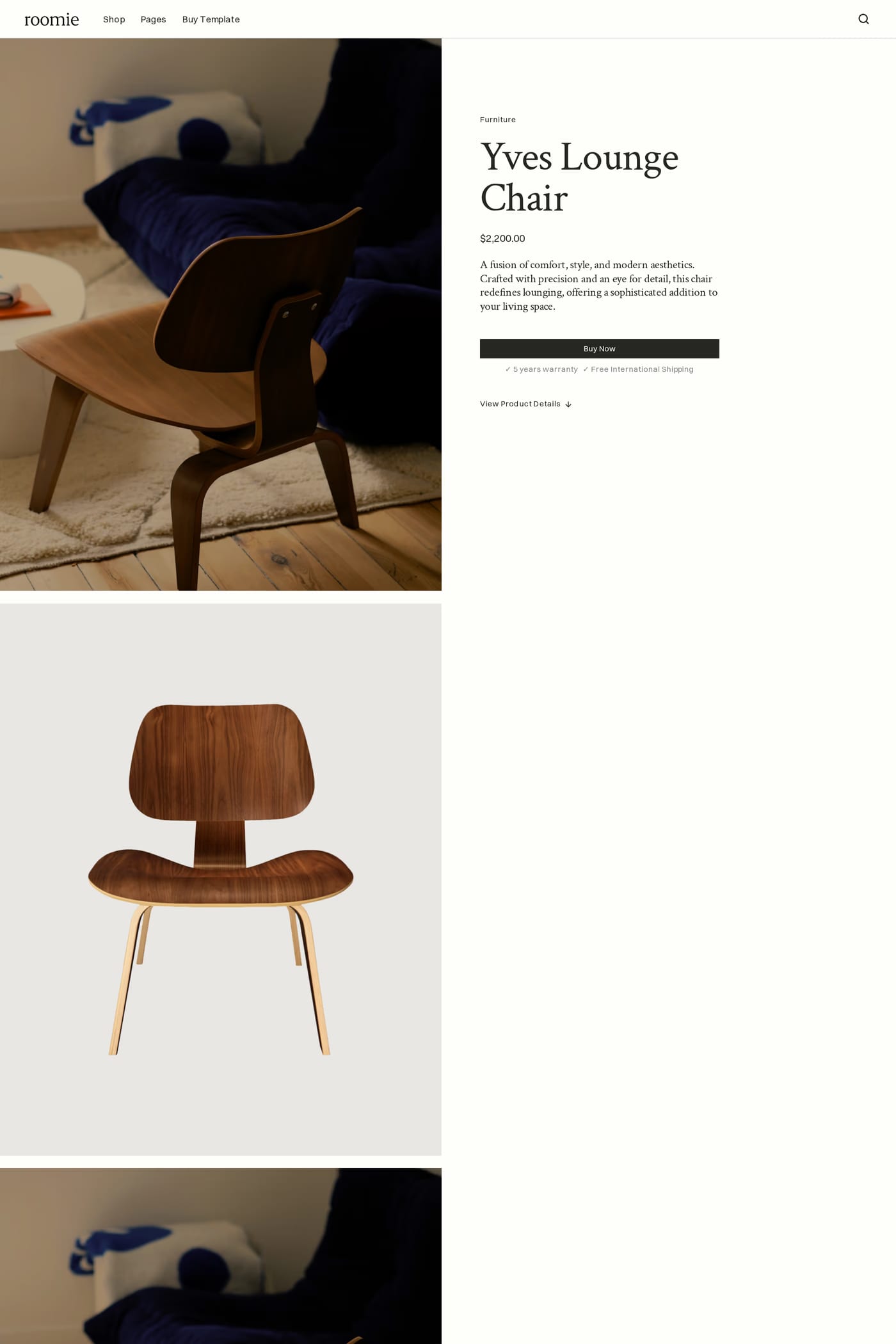 Roomie product page page