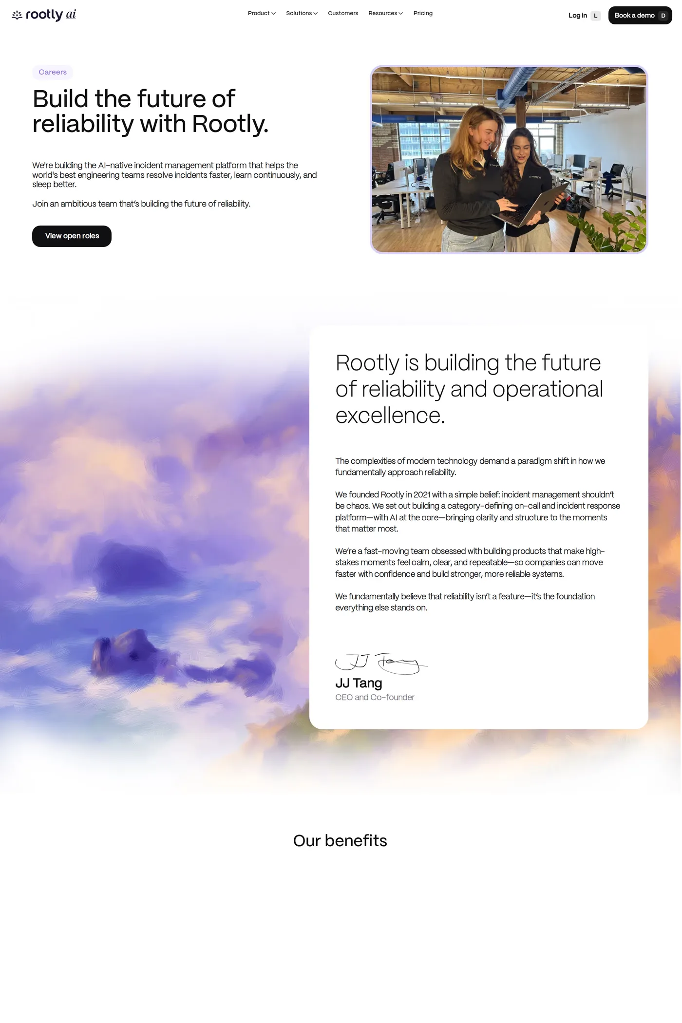 Rootly — screenshot of the careers page