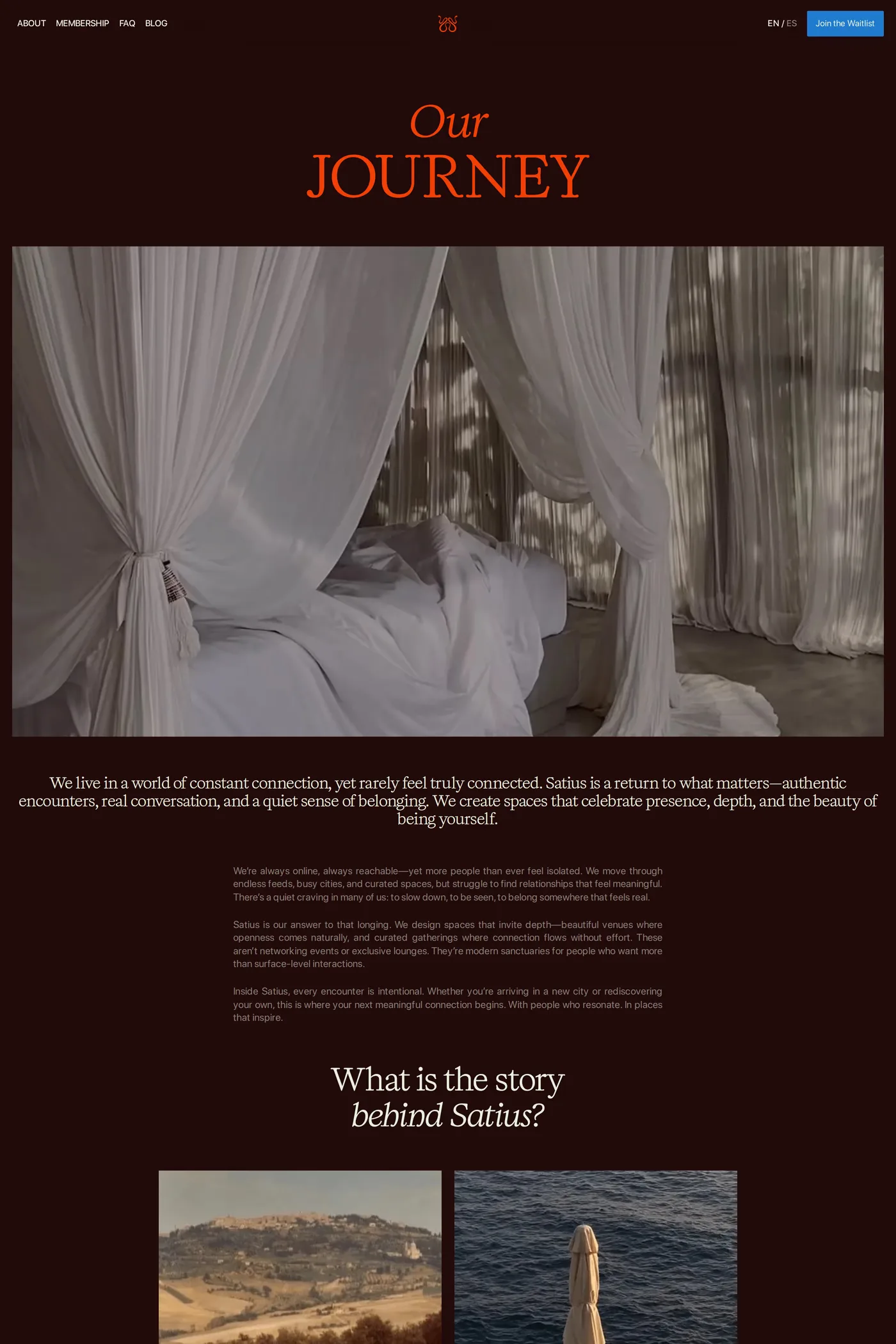 Satius — screenshot of the about page