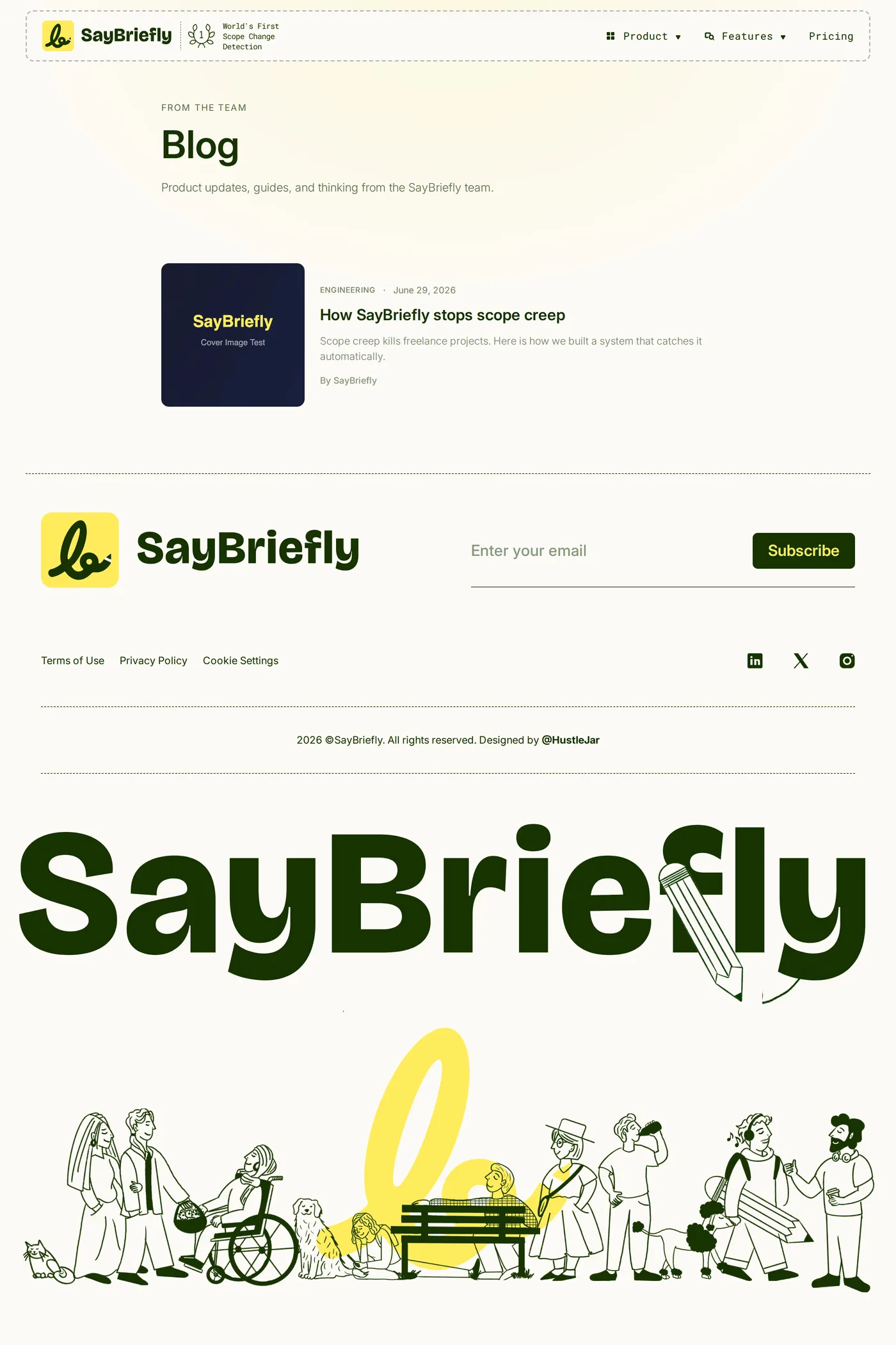 SayBriefly — screenshot of the blog page