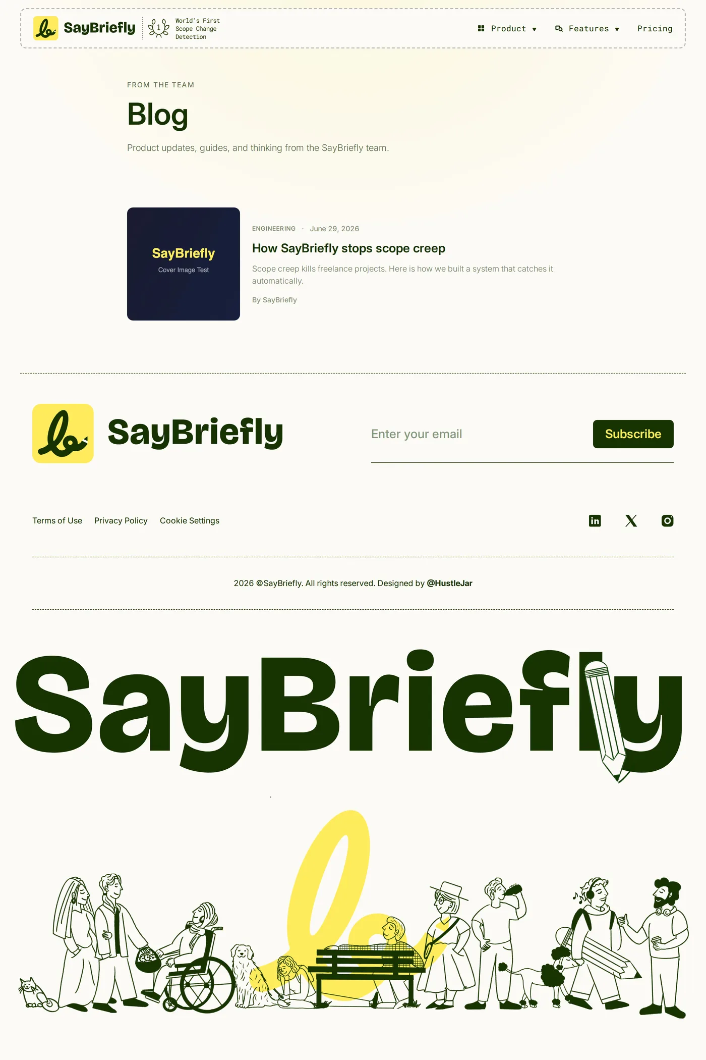 SayBriefly — screenshot of the blog page