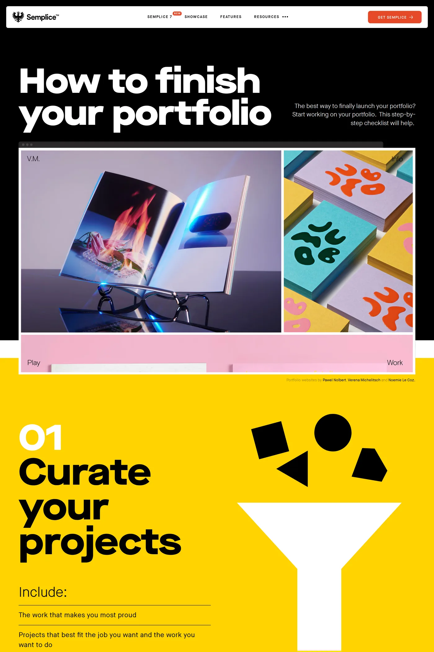 Semplice V7 — screenshot of the work page