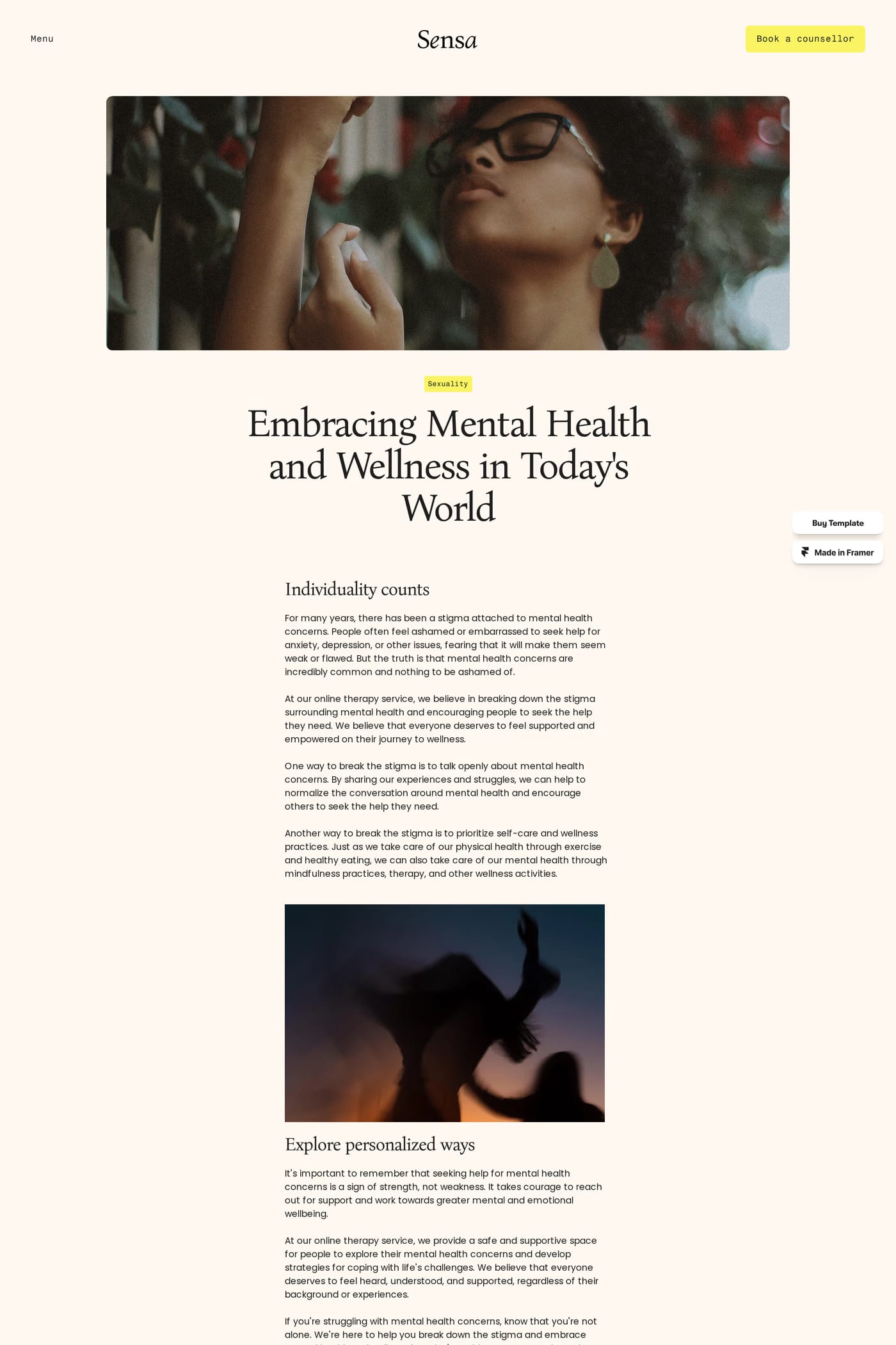 Sensa blog page