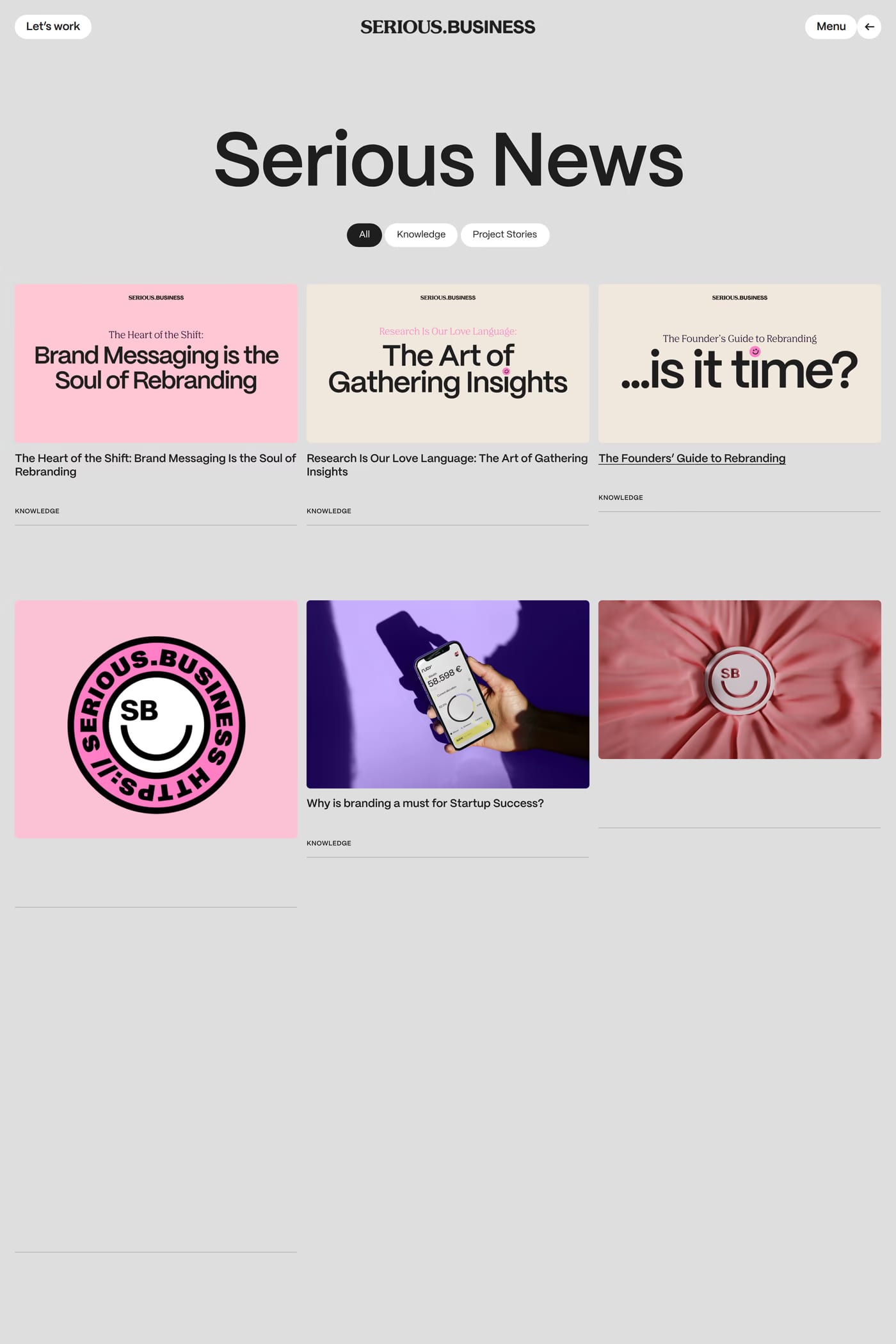SERIOUS.BUSINESS blog page