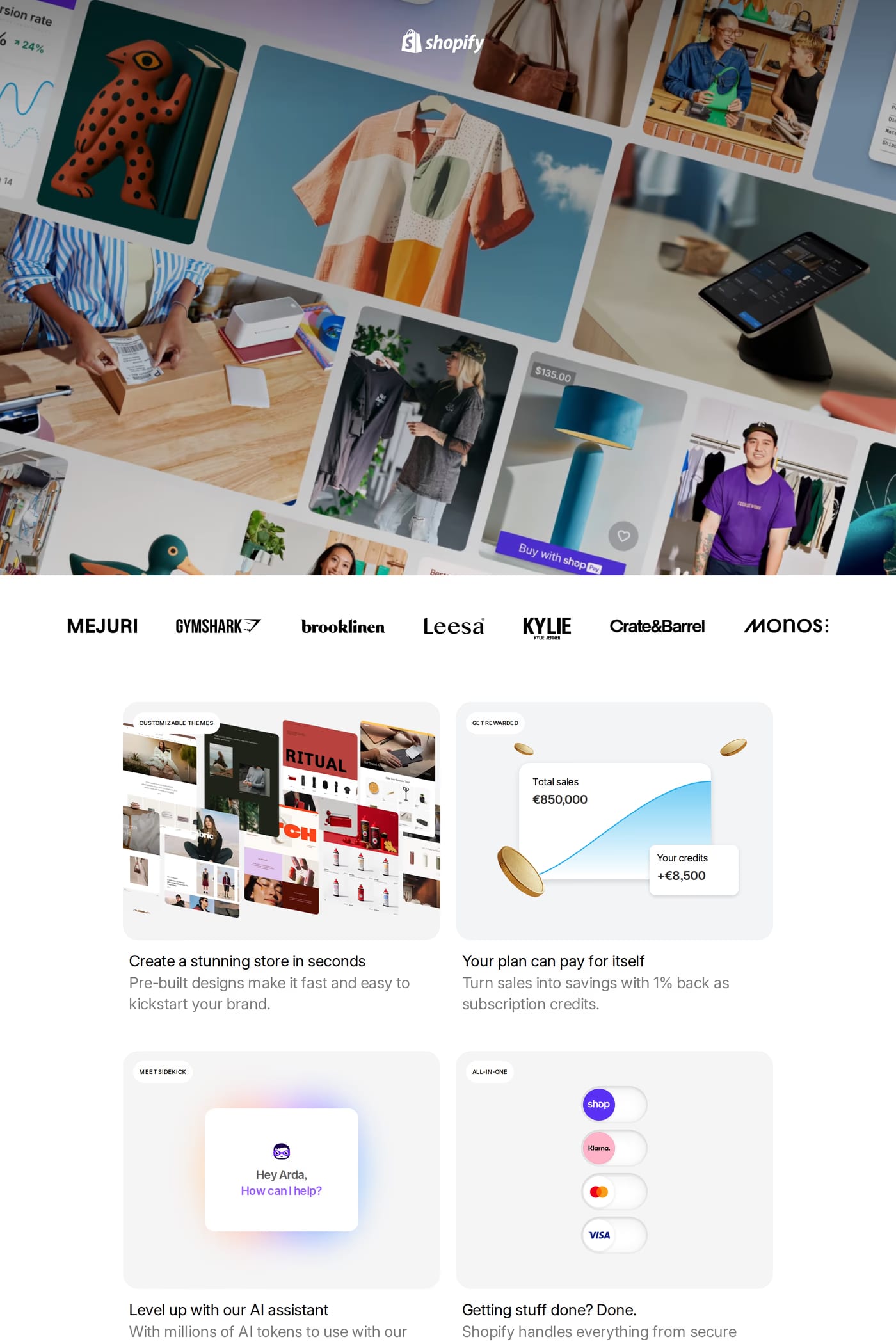 Shopify Editions sign up page
