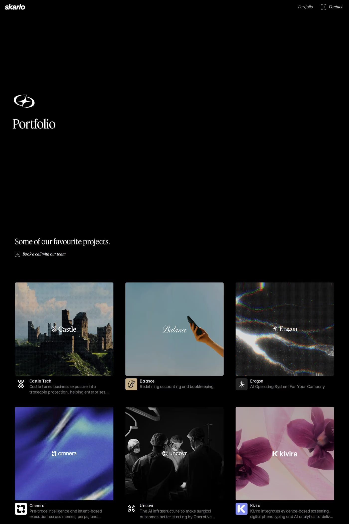 Skarlo — screenshot of the work page