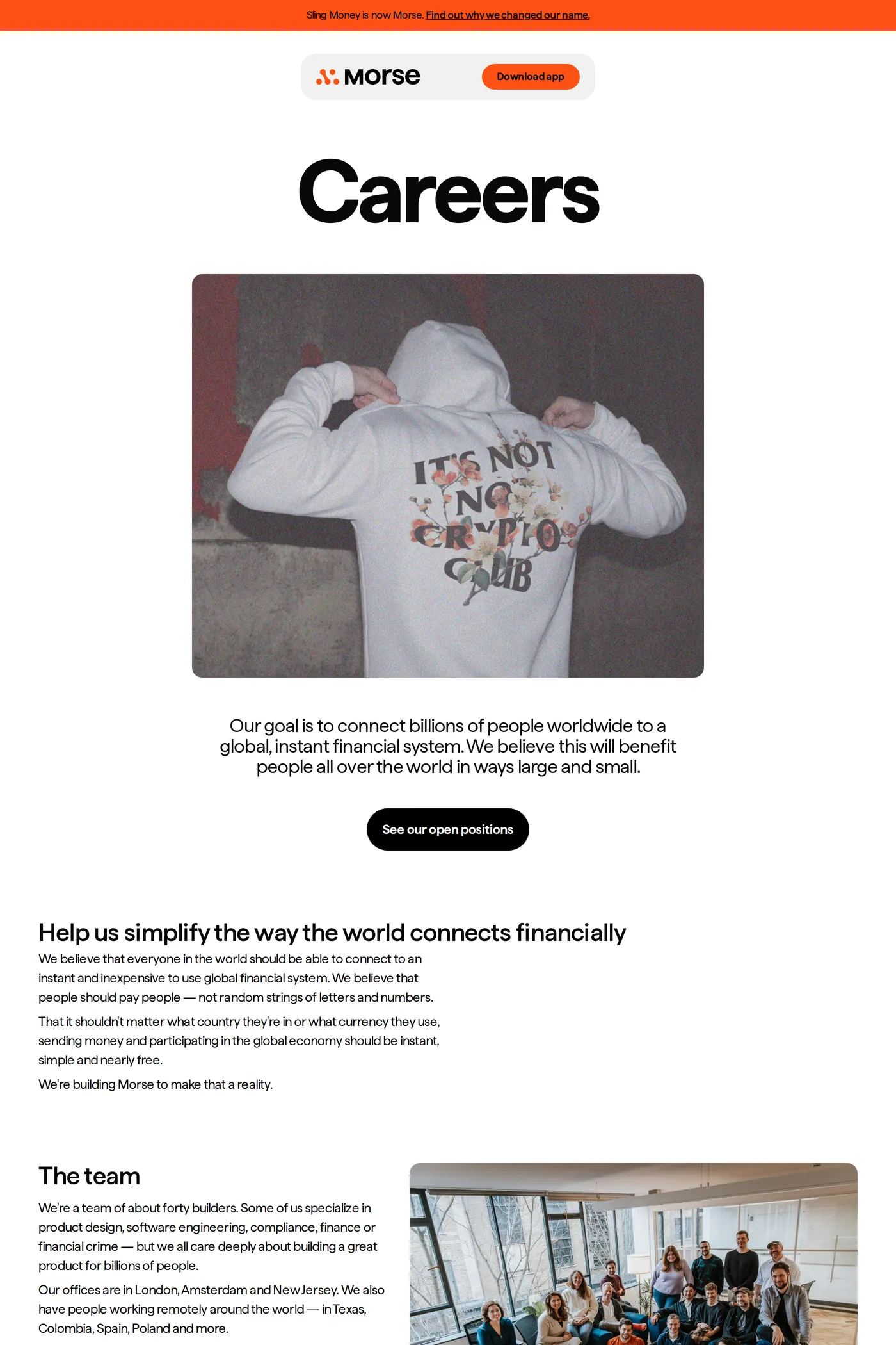Sling — screenshot of the careers page