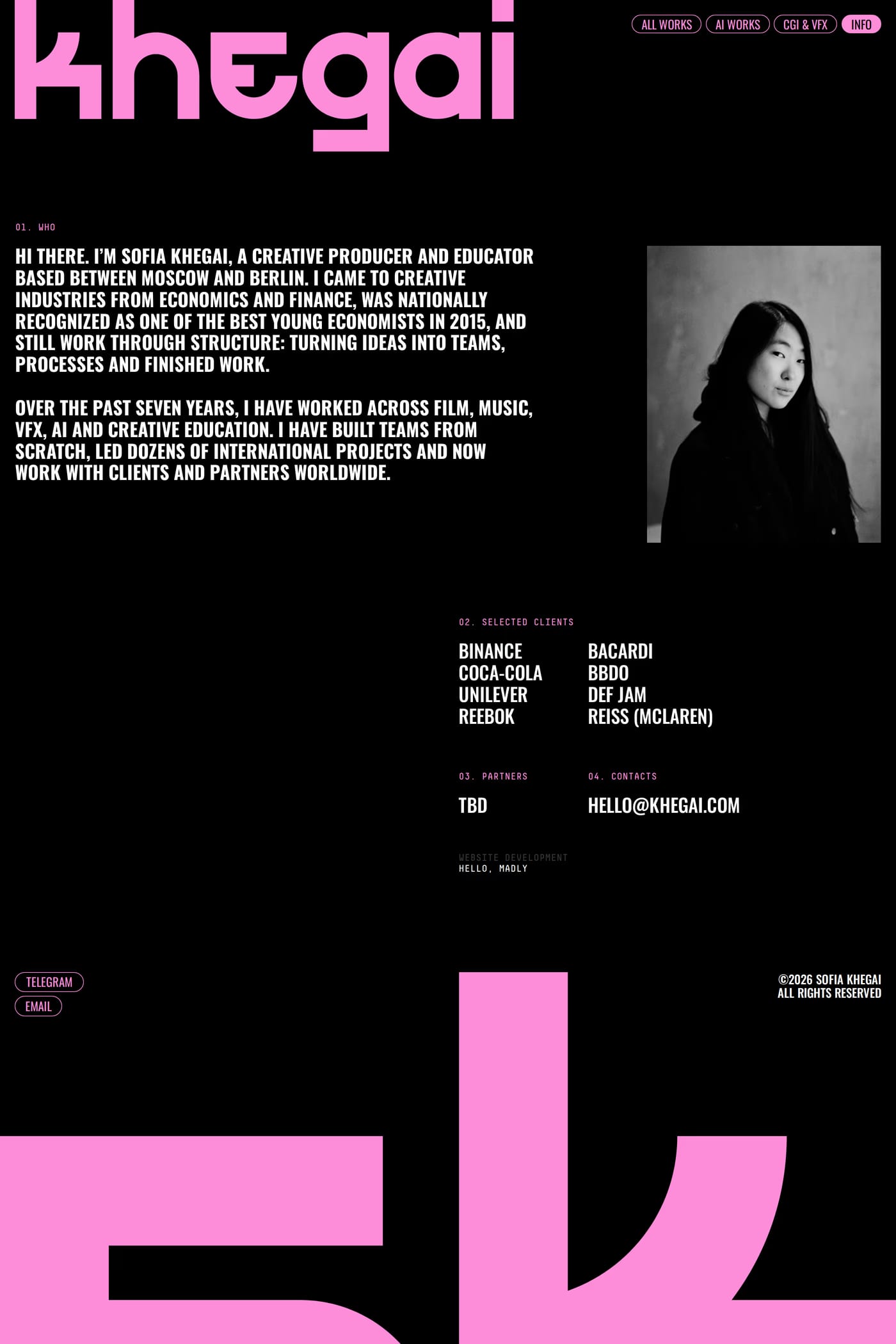 Sofia Khegai about page
