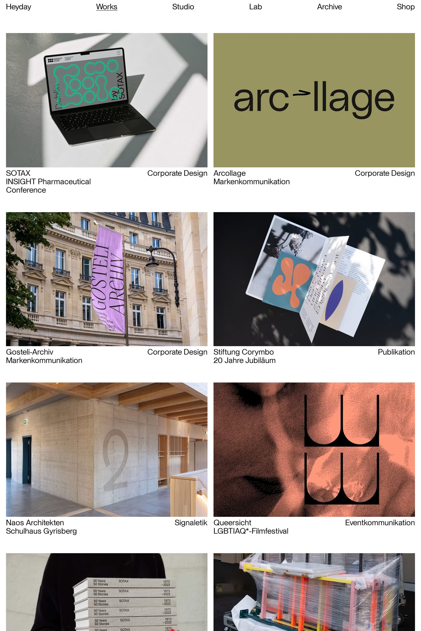 Studio Heyday work page