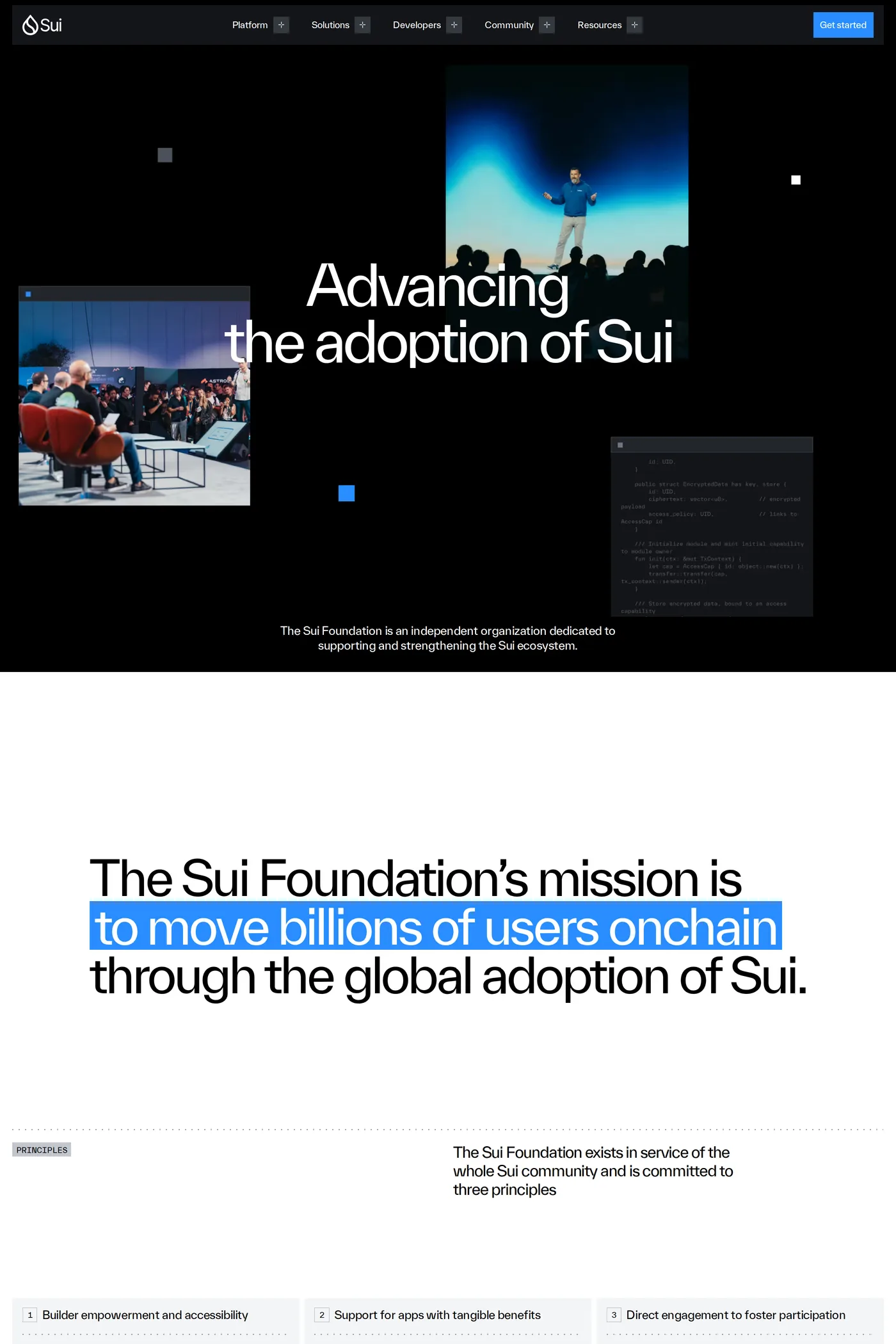 Sui Overflow 2025 — screenshot of the about page