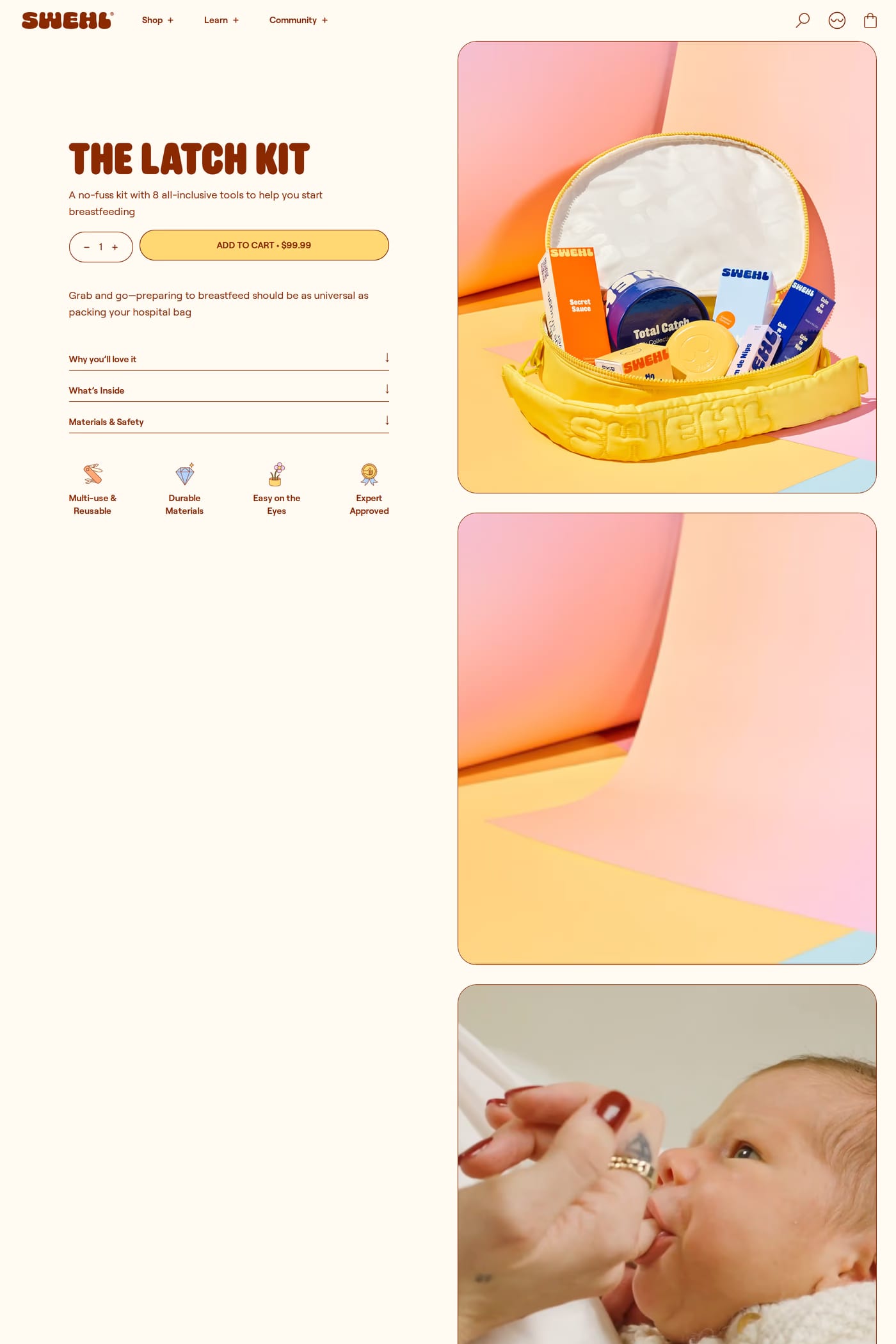 Swehl product listing page