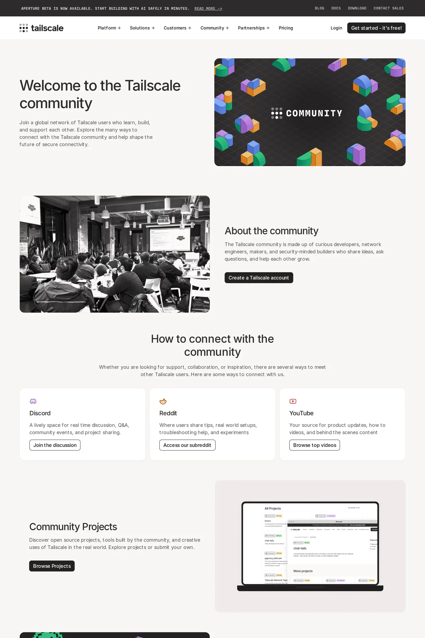 Tailscale — screenshot of the about page