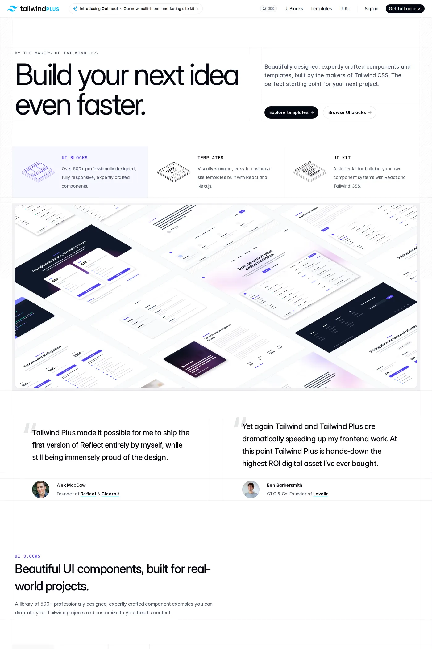 Tailwind UI — screenshot of the features page