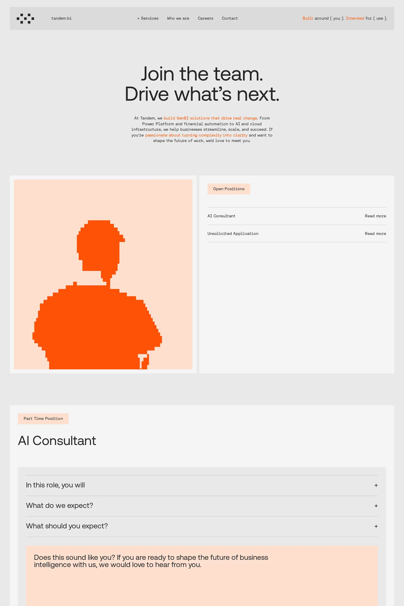 Tandem.bi — screenshot of the careers page