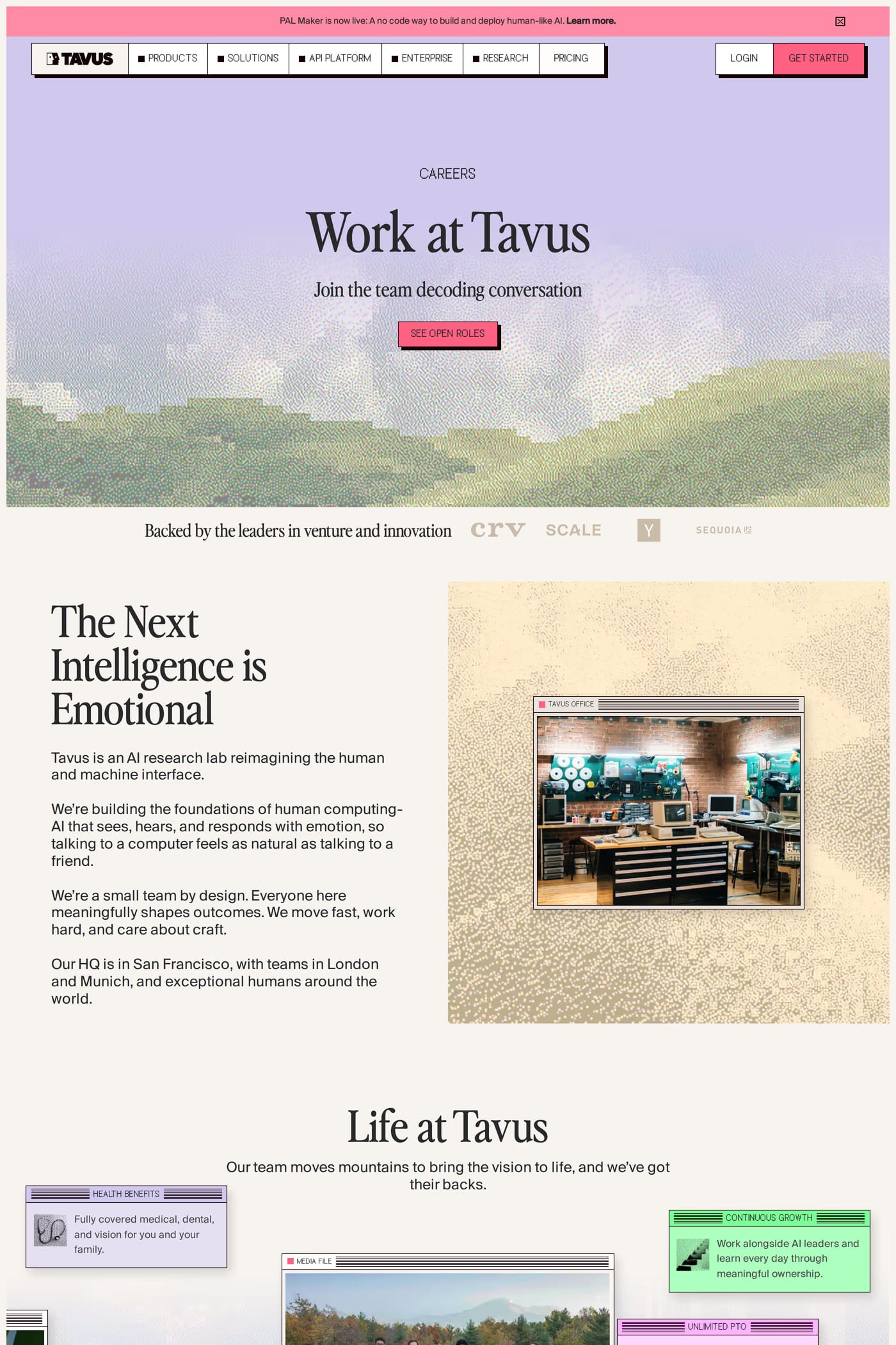 Tavus careers page