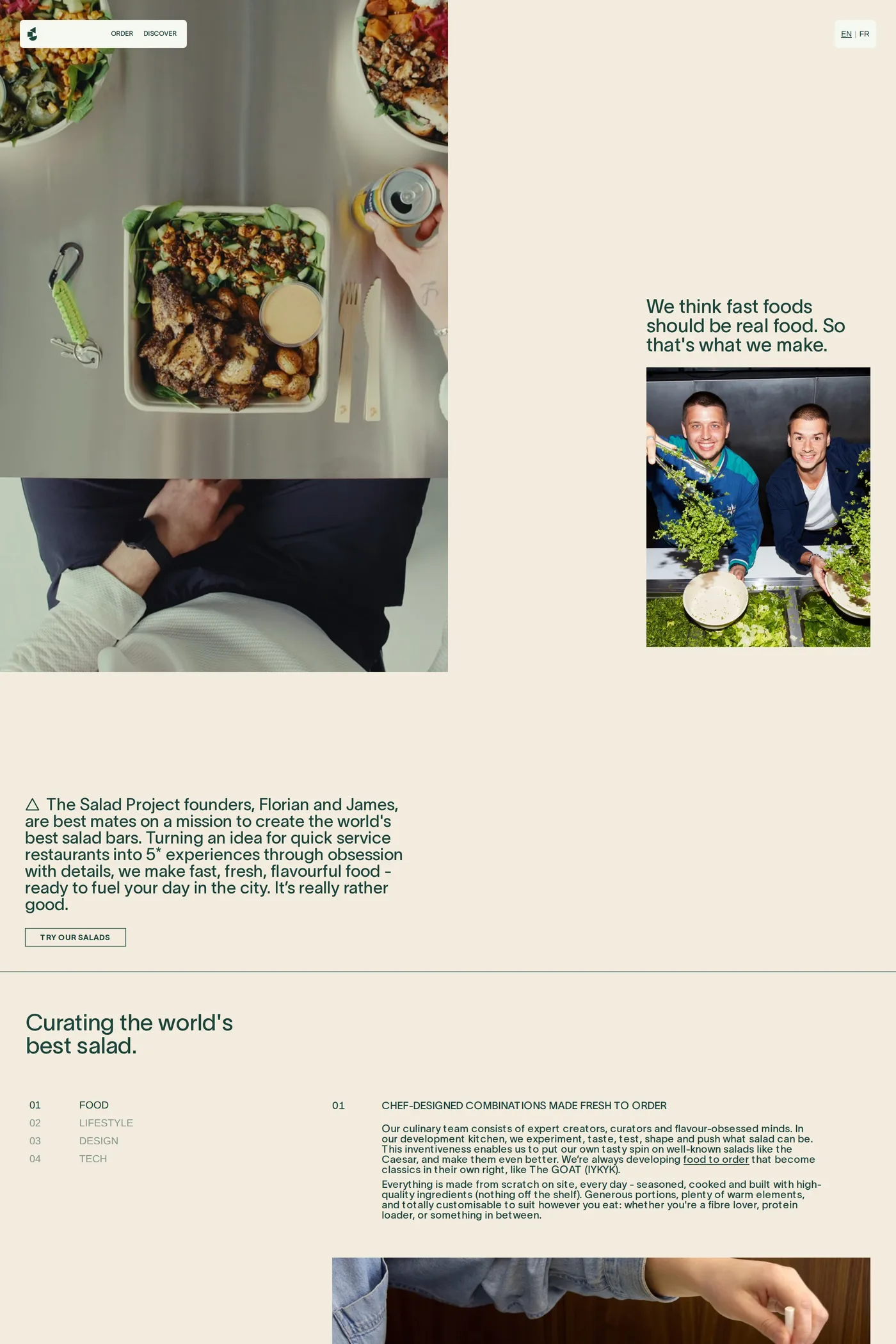 The Salad Project — screenshot of the about page