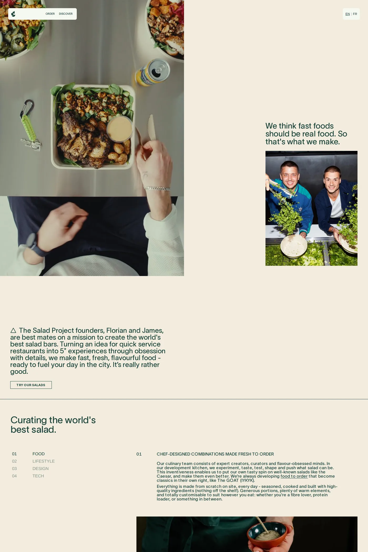 The Salad Project — screenshot of the careers page
