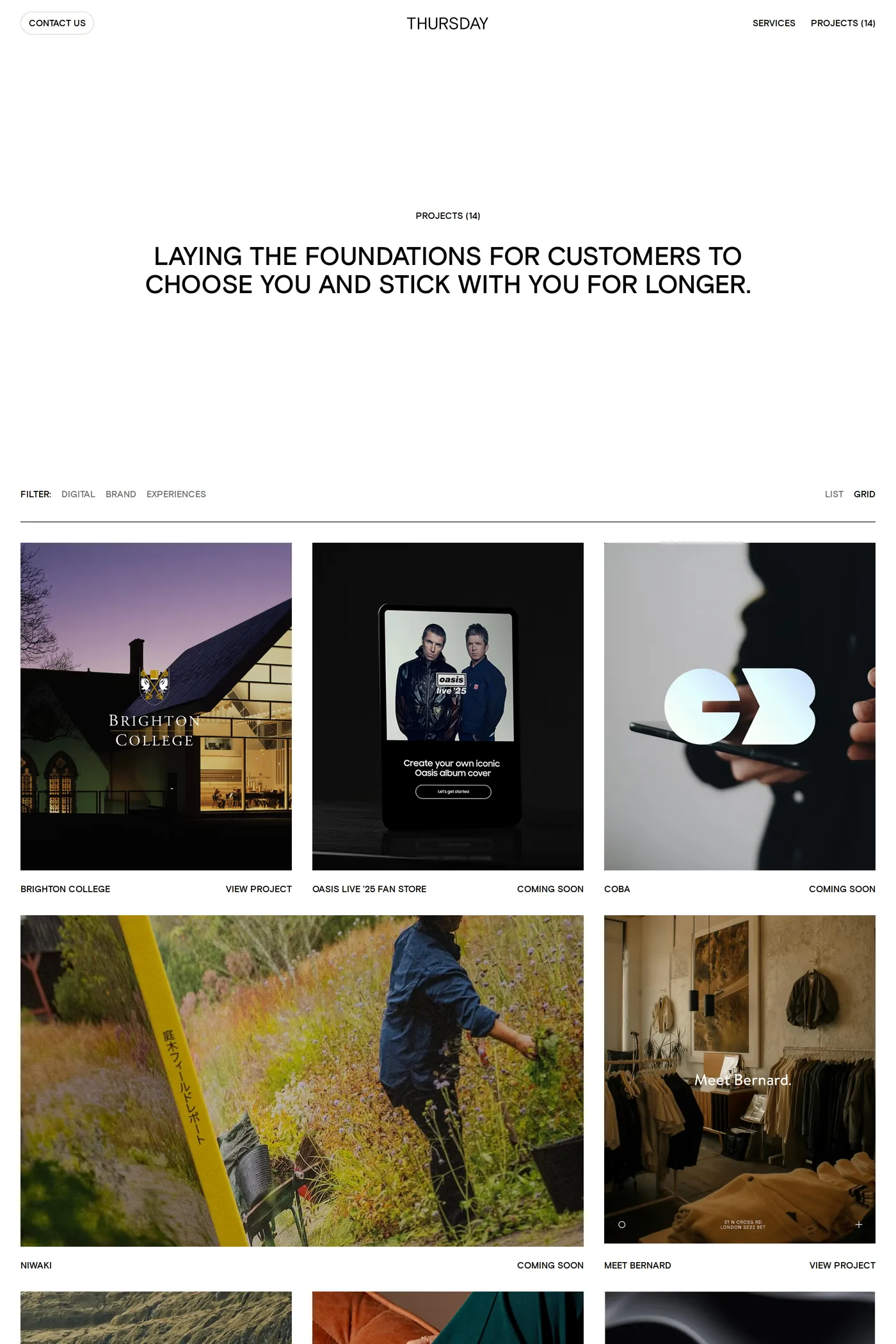 Thursday — screenshot of the work page