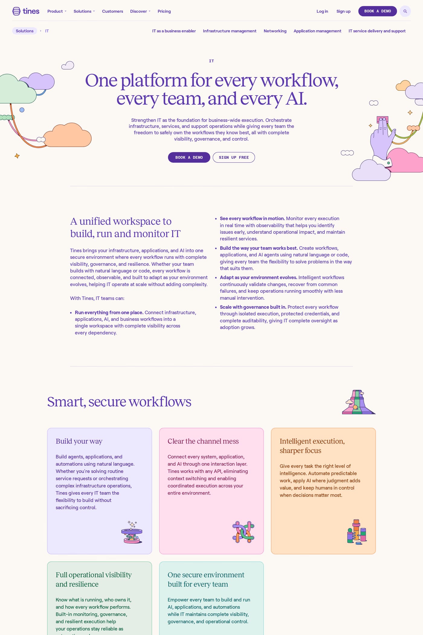 Tines features page