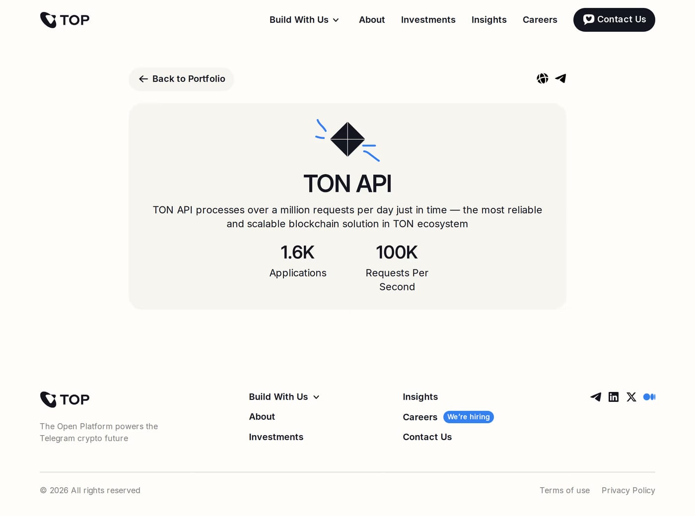 TOP — screenshot of the work page