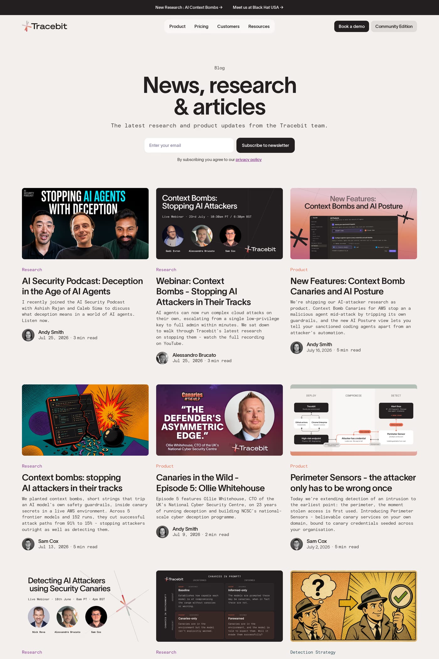 Tracebit blog page