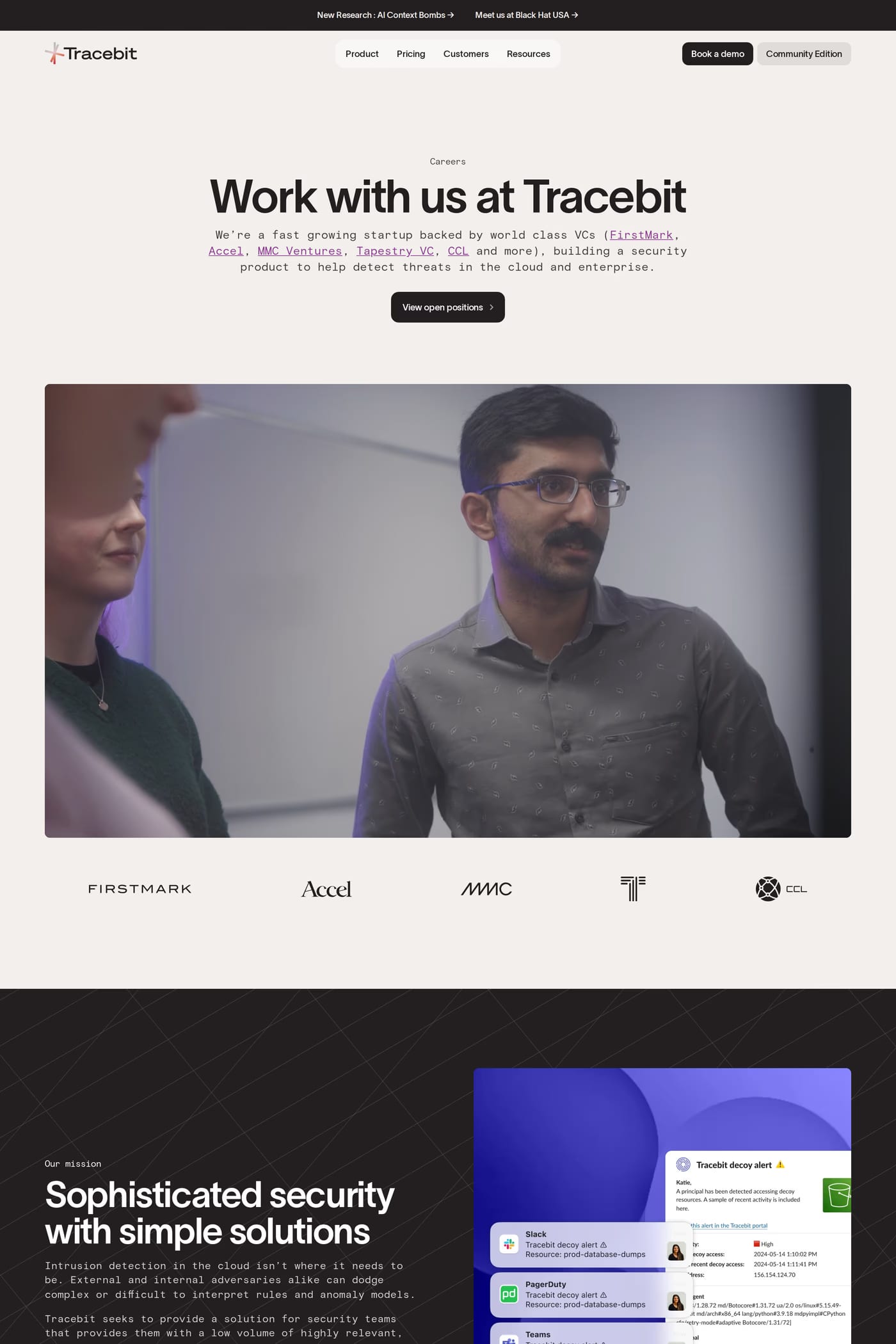 Tracebit careers page