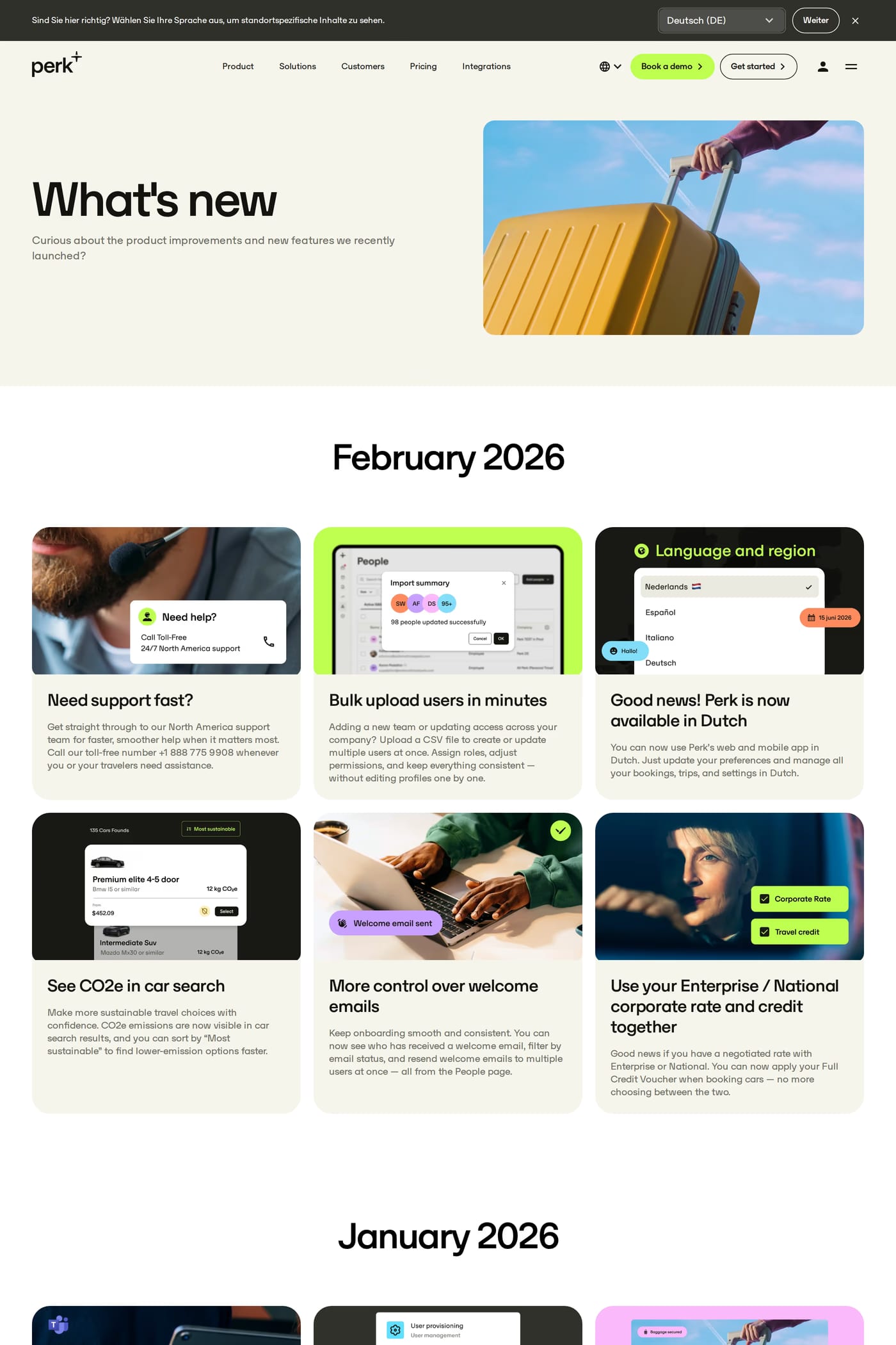 TravelPerk changelog page