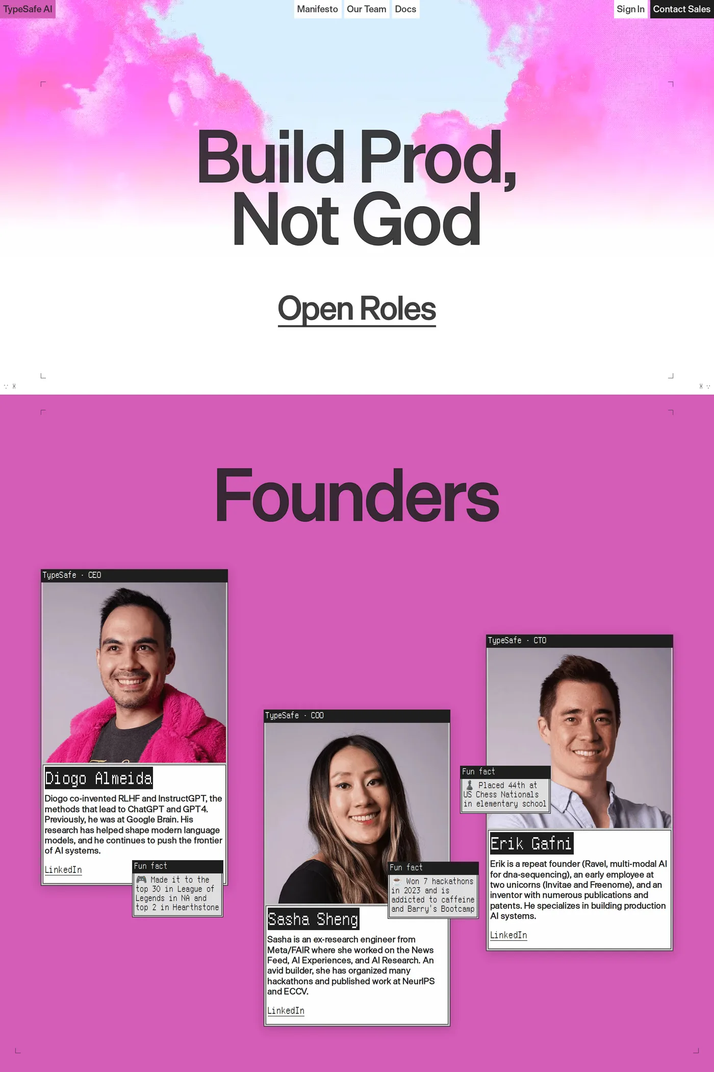 TypeSafe AI — screenshot of the about page