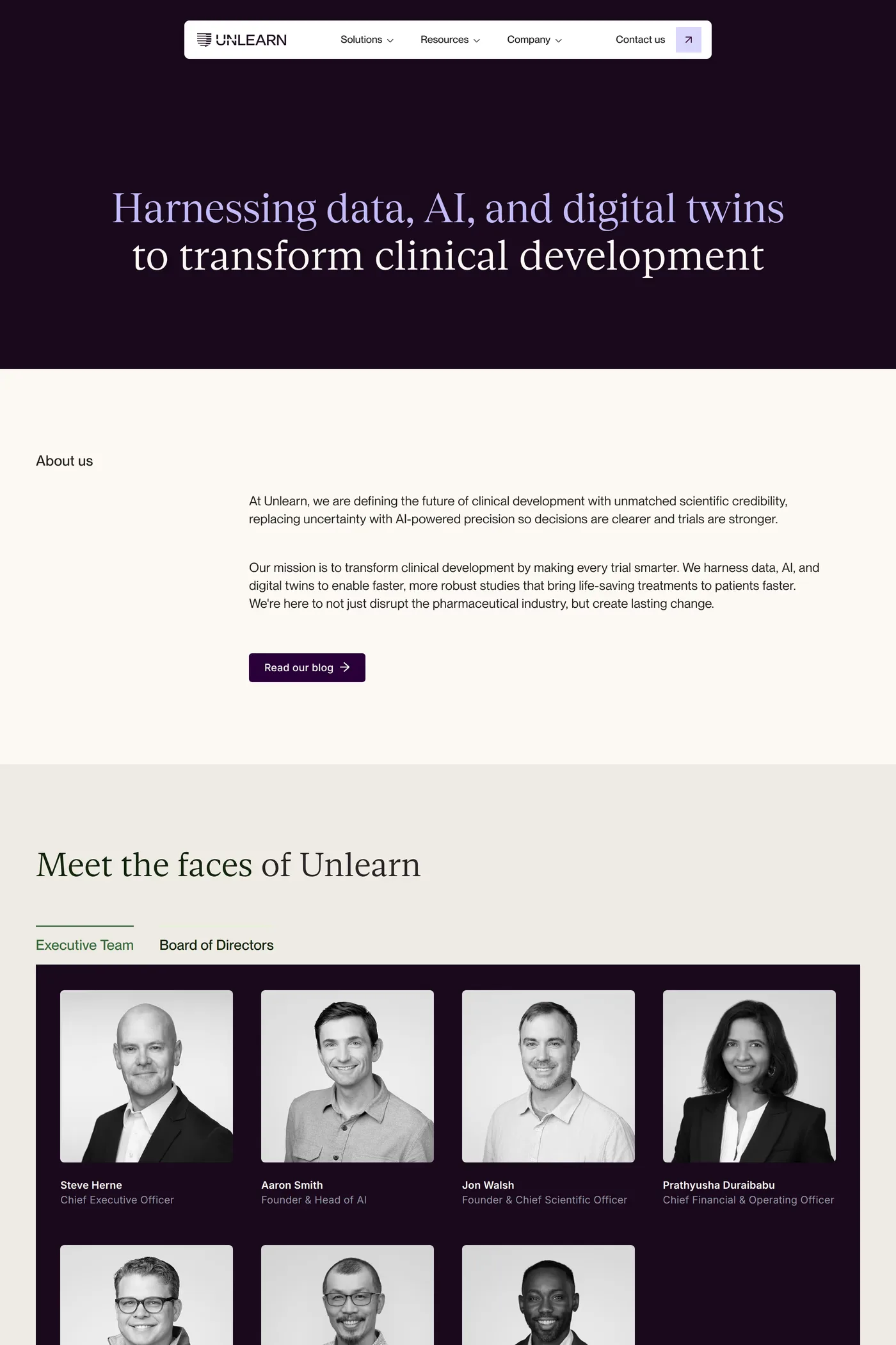 Unlearn — screenshot of the about page