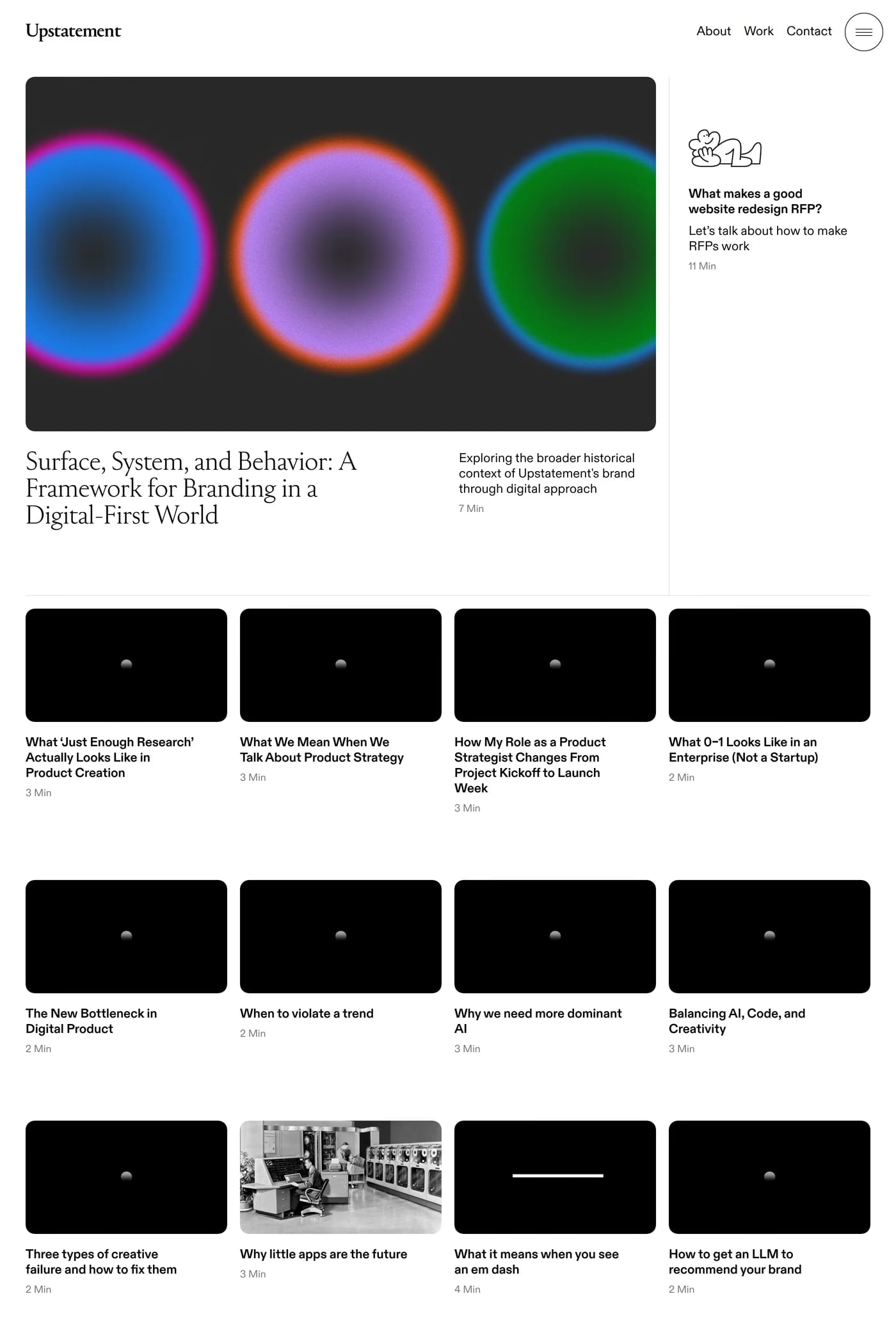 Upstatement blog page