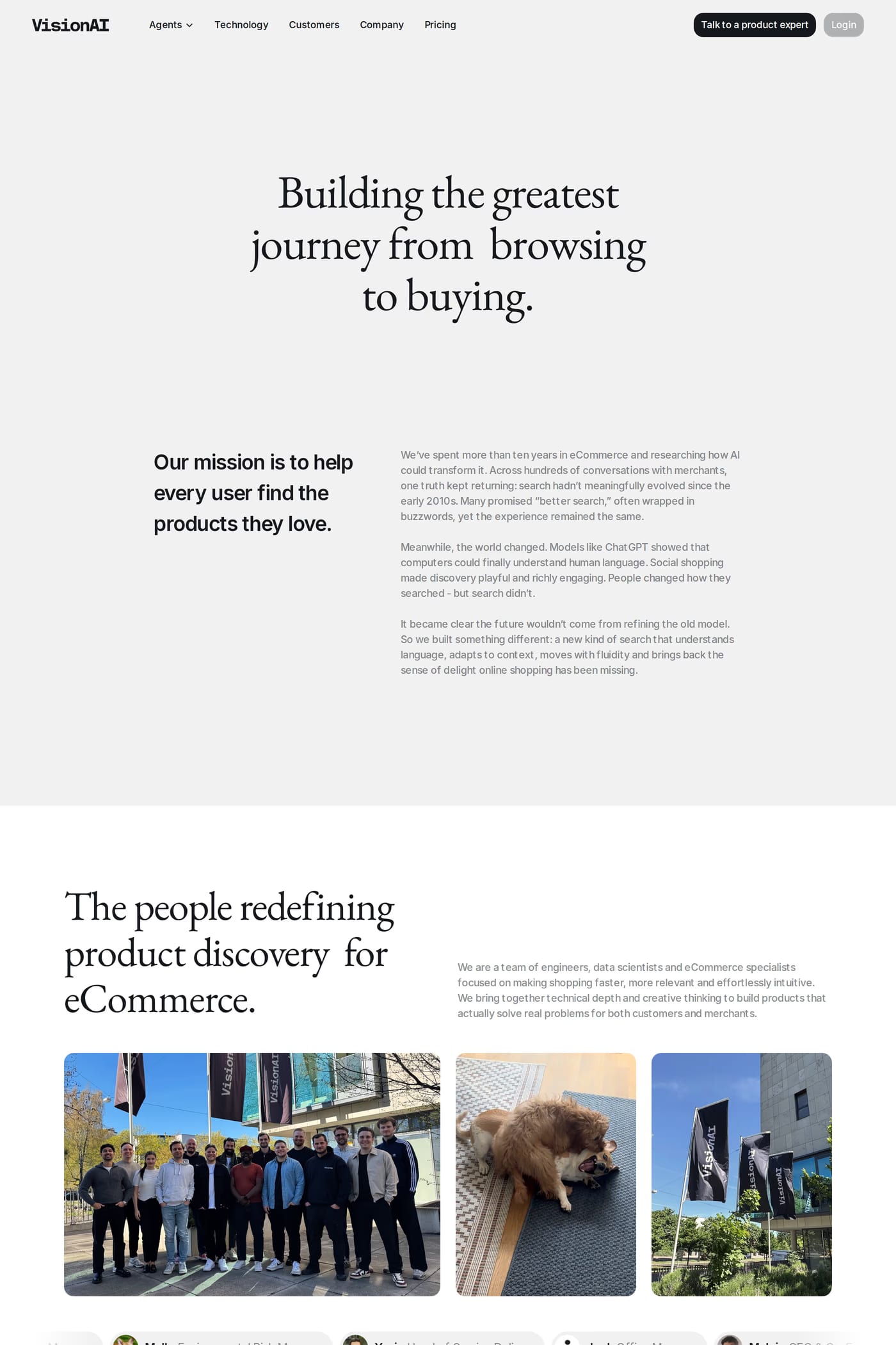 VisionAI — screenshot of the about page