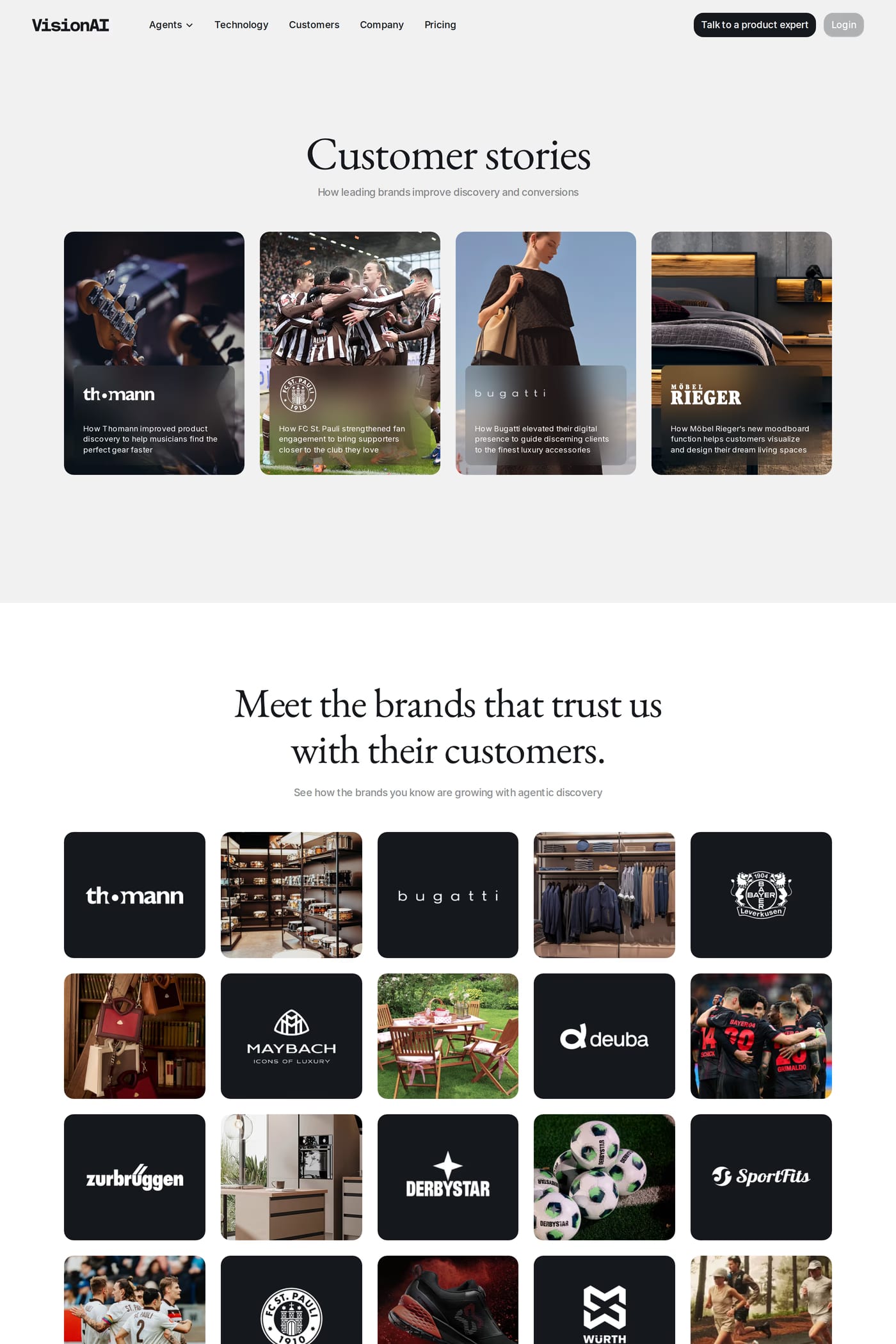 VisionAI — screenshot of the case studies page