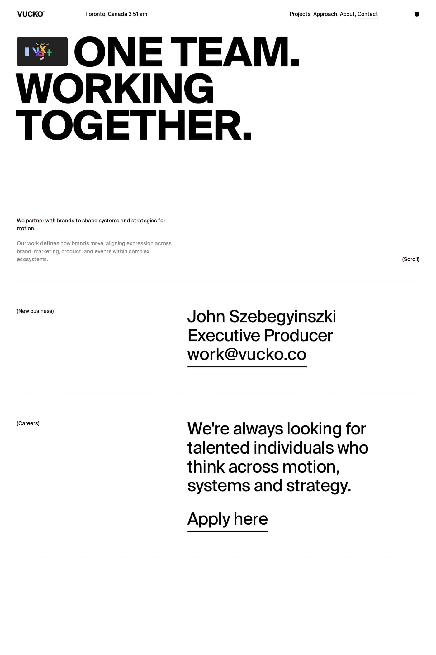 Vucko contact page