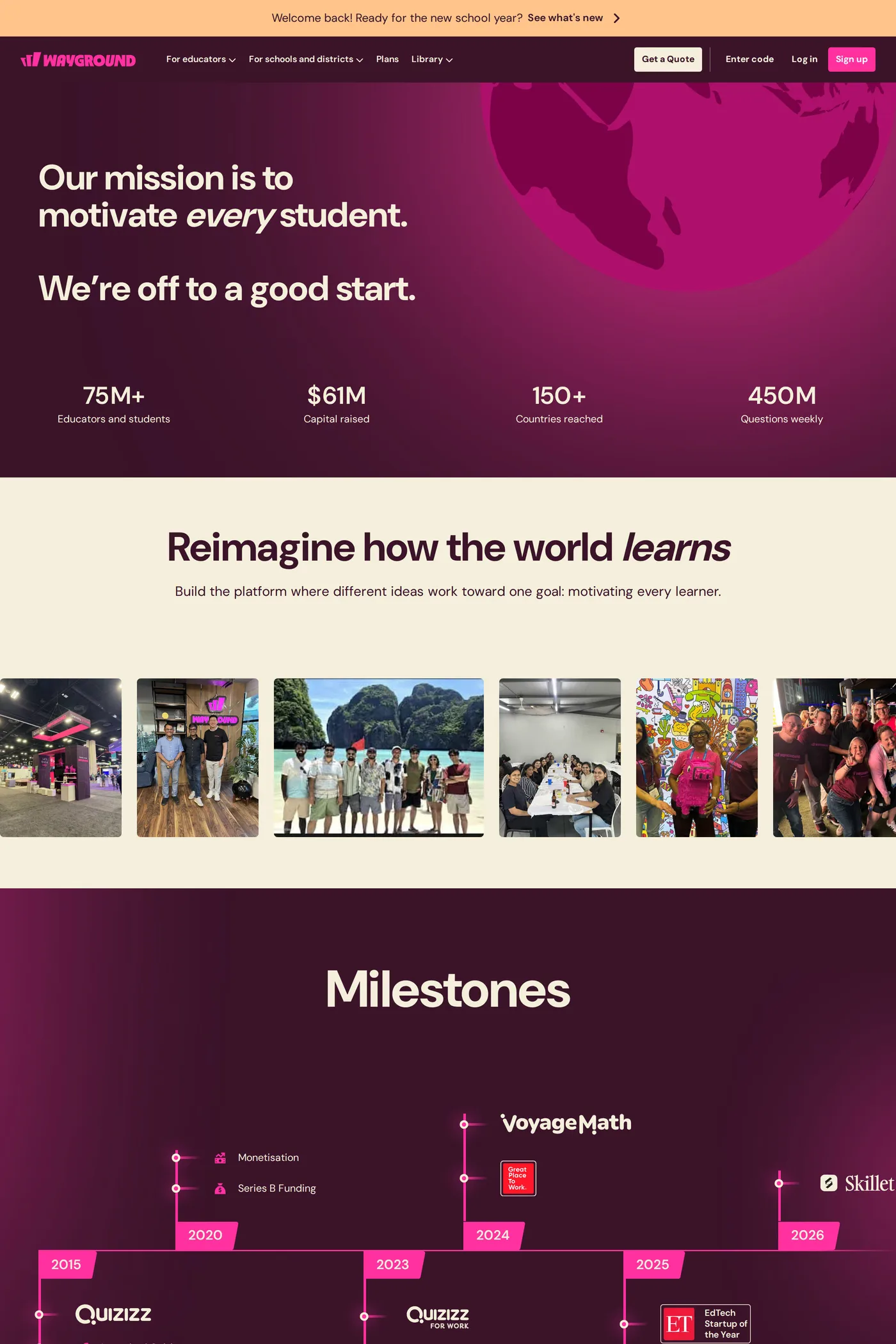 Wayground — screenshot of the careers page