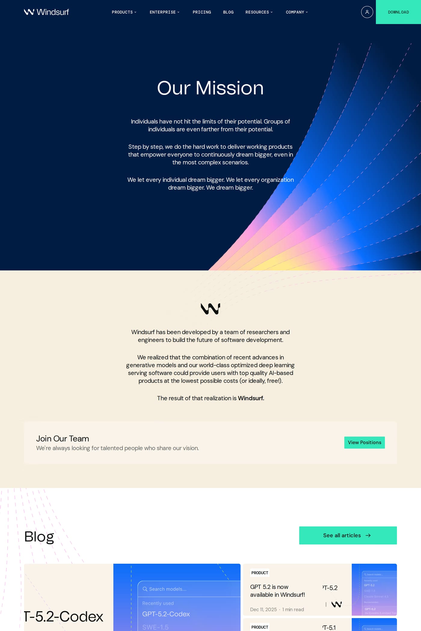Windsurf — screenshot of the about page