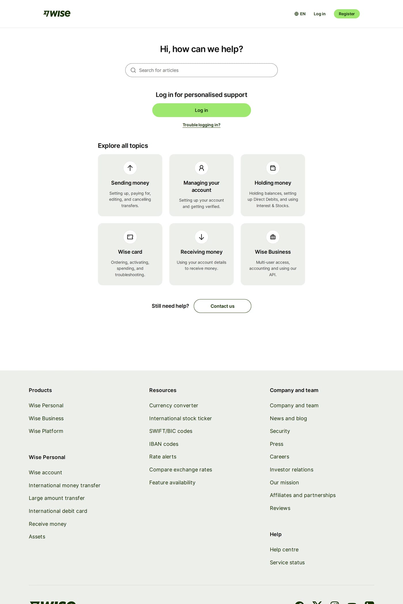 Wise docs page