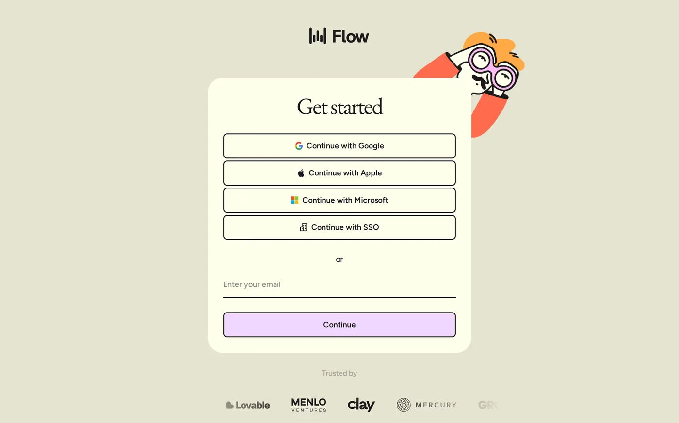 Wispr Flow — screenshot of the login page