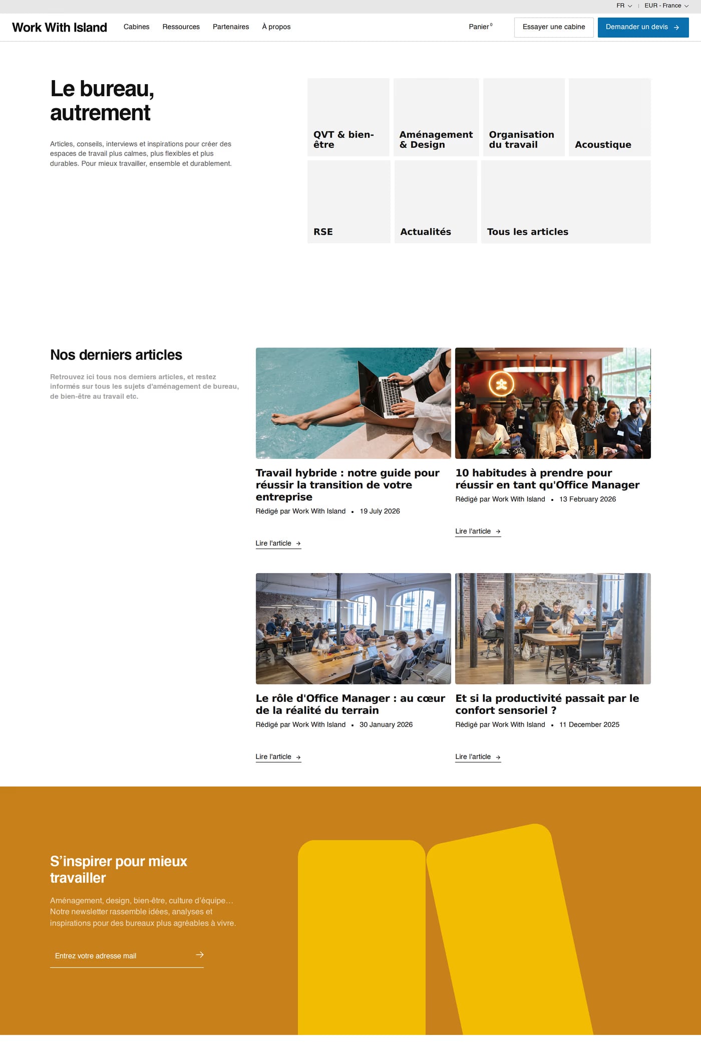 Work with Island blog page