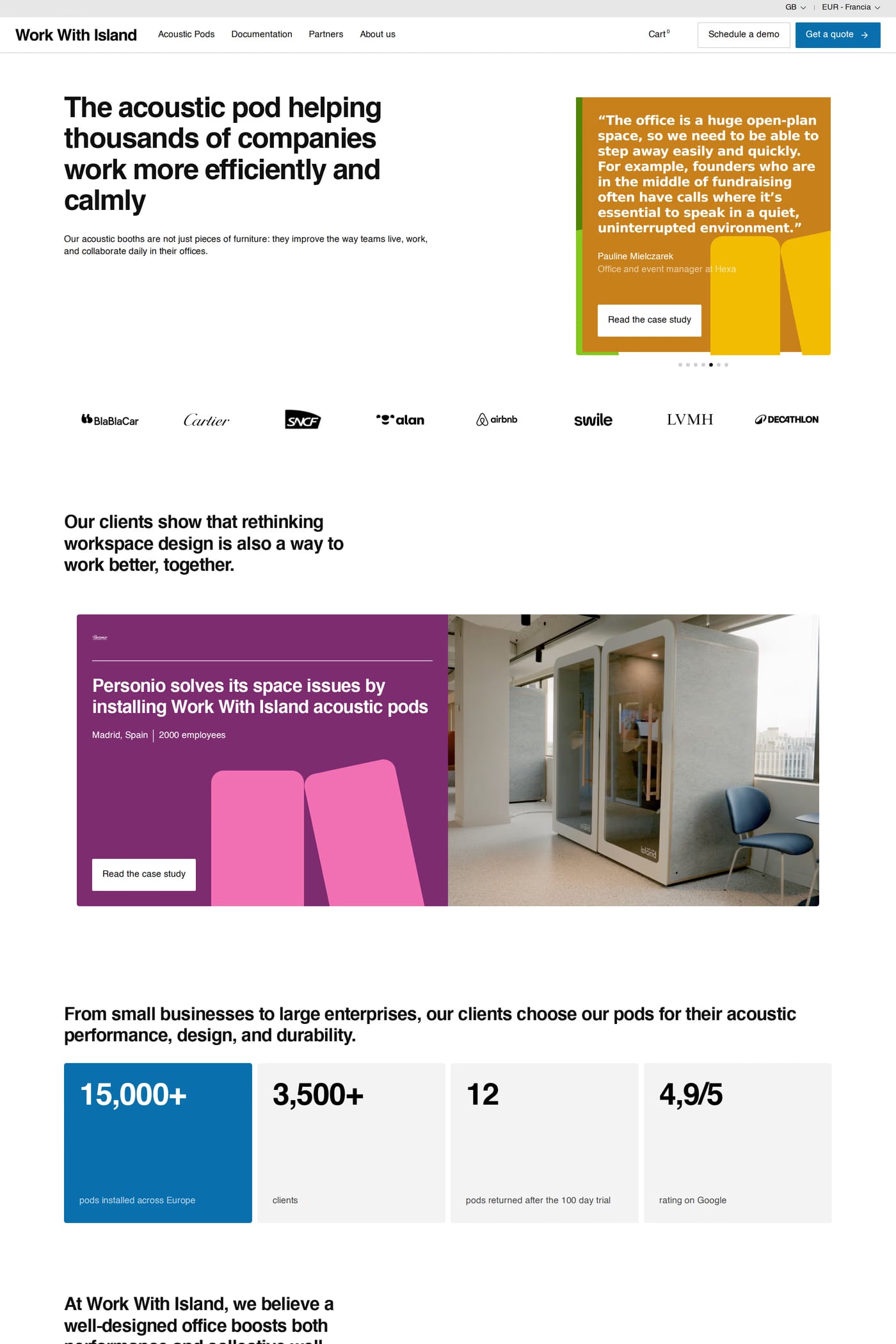 Work with Island case studies page