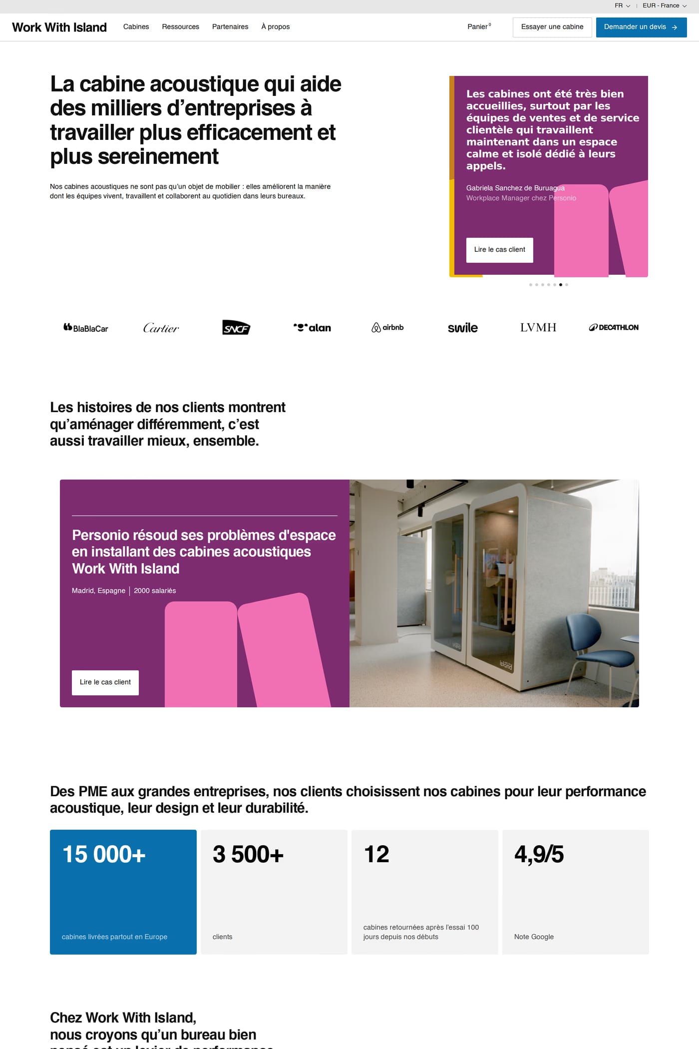Work with Island work page