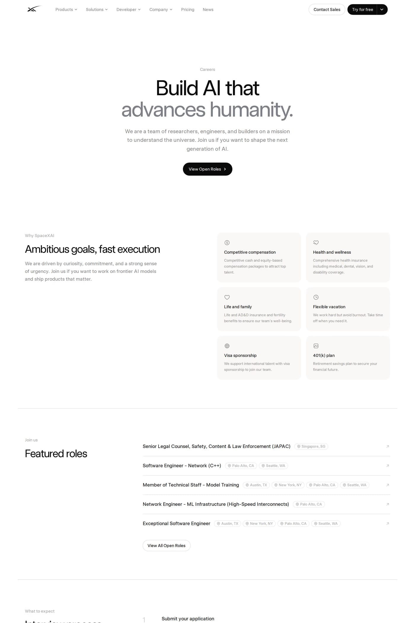 xAI careers page